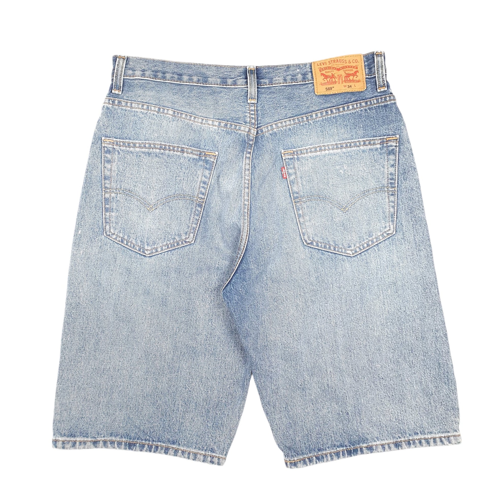 Mens Blue Levis Denim Jeans Jorts Loose Baggy Denim Shorts