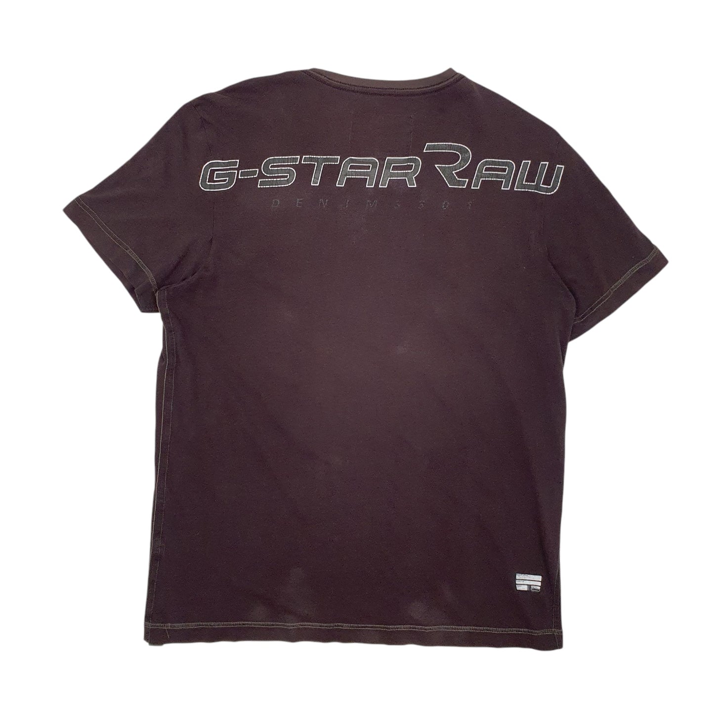 Mens Brown G Star Raw Short Sleeve T Shirt