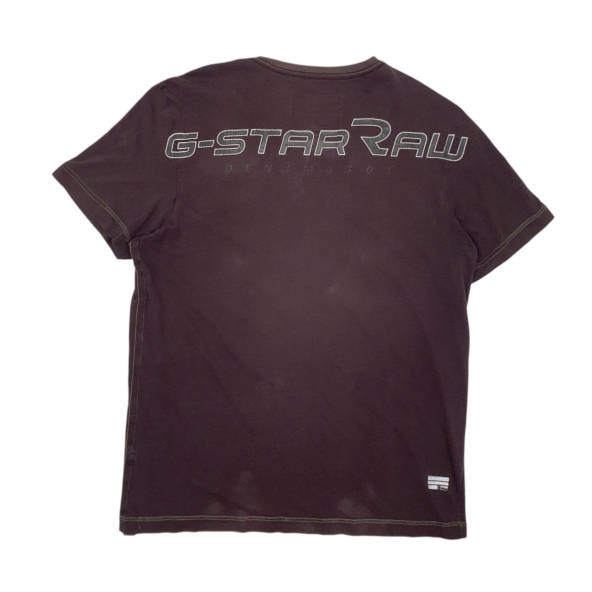 Mens Brown G Star Raw Short Sleeve T Shirt