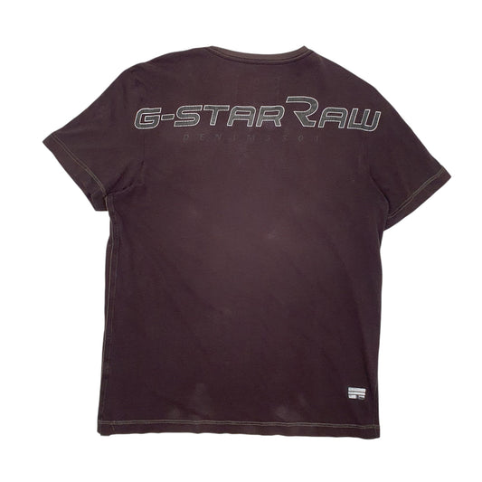 Mens Brown G Star Raw Short Sleeve T Shirt