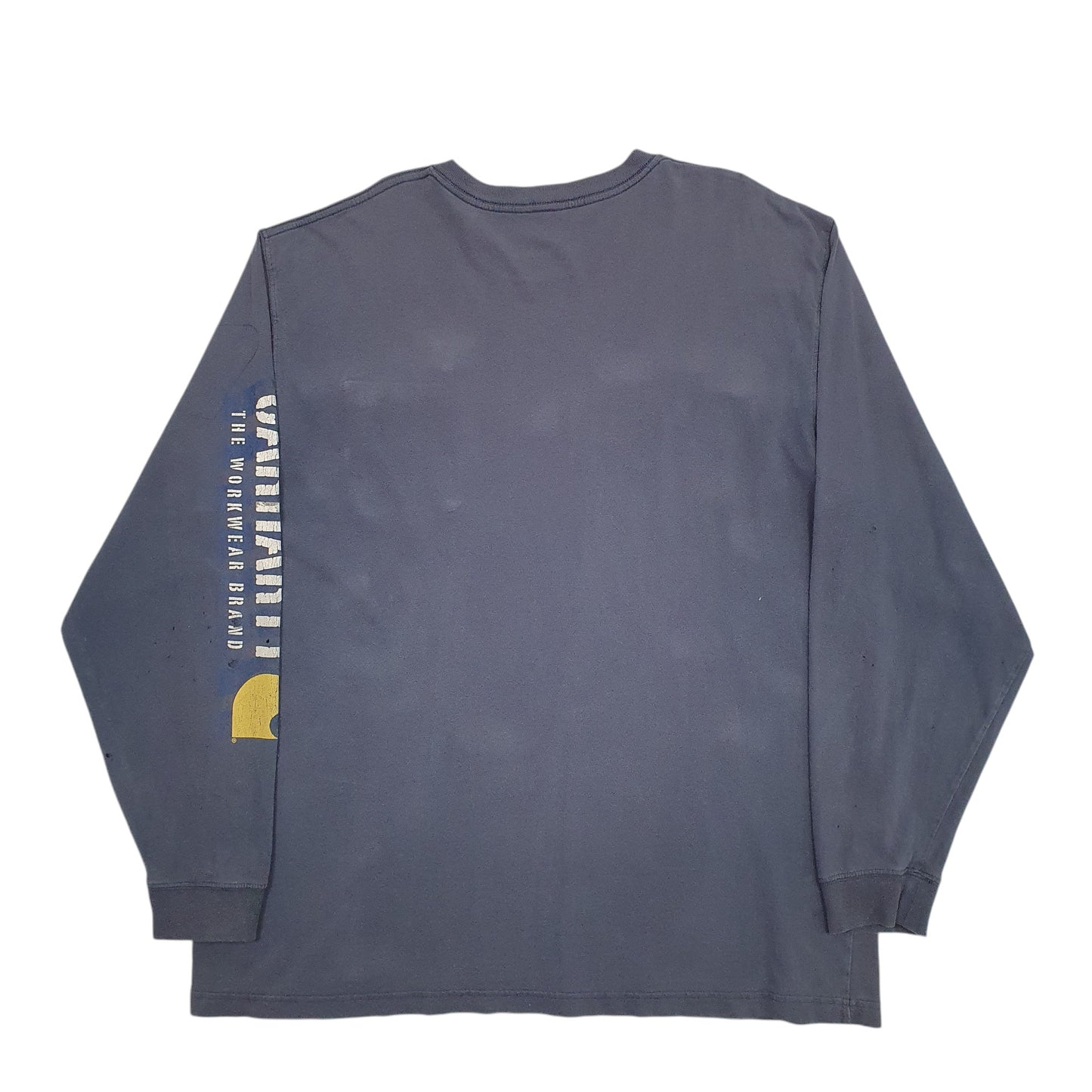 Mens Blue Carhartt Spellout Long Sleeve T Shirt