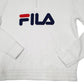 Womens White Fila Spellout Quarter Zip Jumper