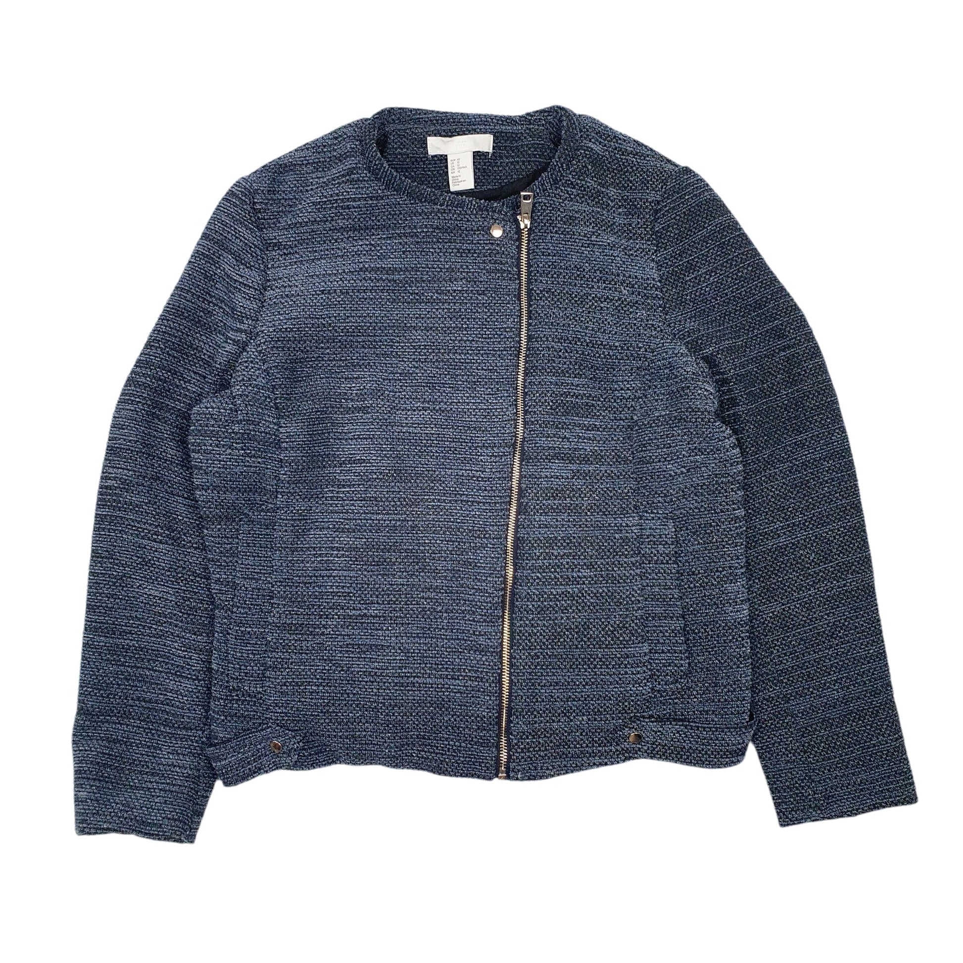 Womens Blue H&M  Full Zip Jumper