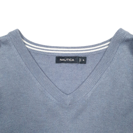 Mens Blue Nautica Knit Crewneck Jumper