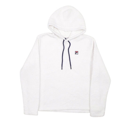 Womens White Fila  Hoodie Jumper
