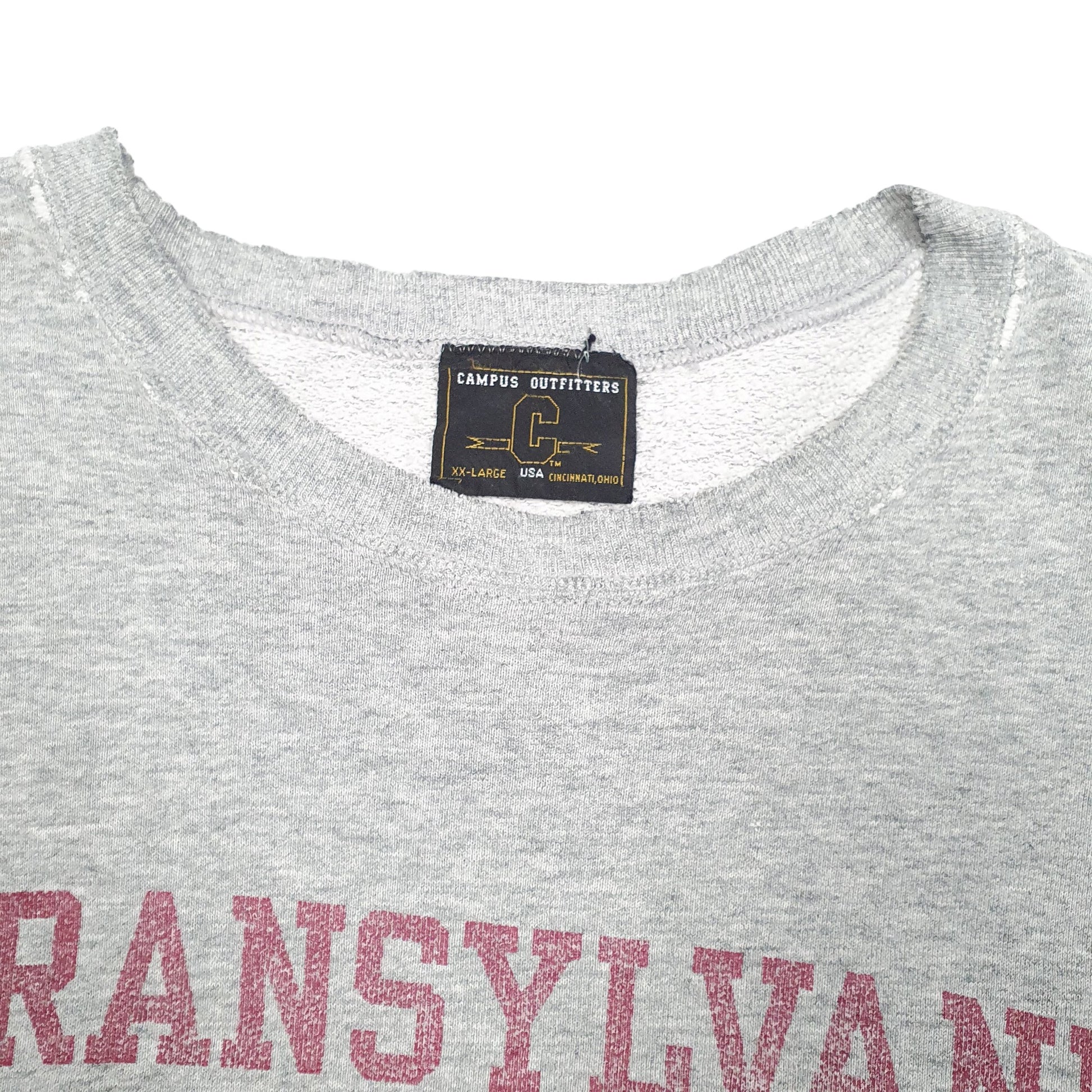 Mens Grey Campus Outfitters Transylvania University USA Vintage Crewneck Jumper