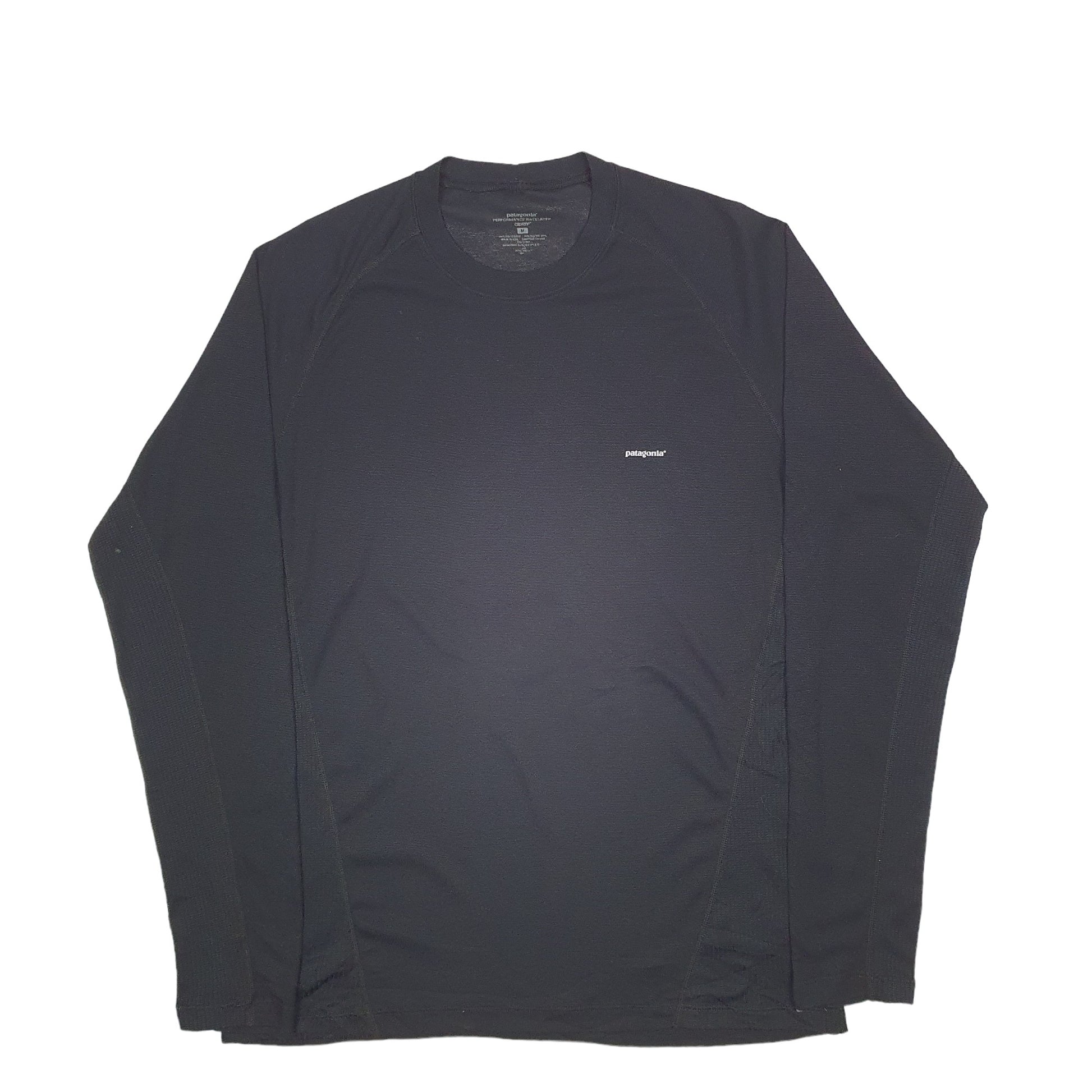 Mens Black Patagonia Active Sports Long Sleeve T Shirt