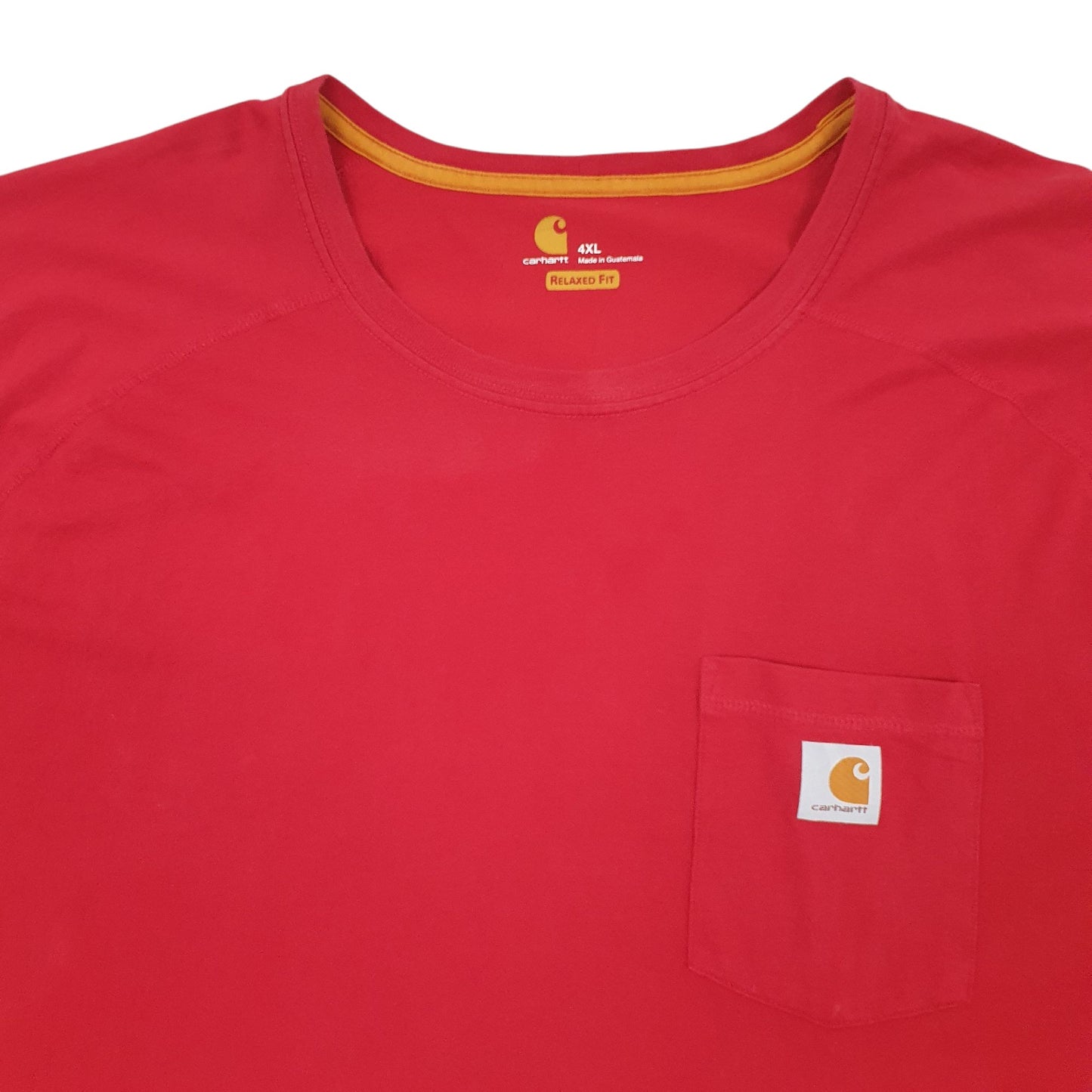 Mens Red Carhartt Force Relaxed Fit Short Sleeve T Shirt