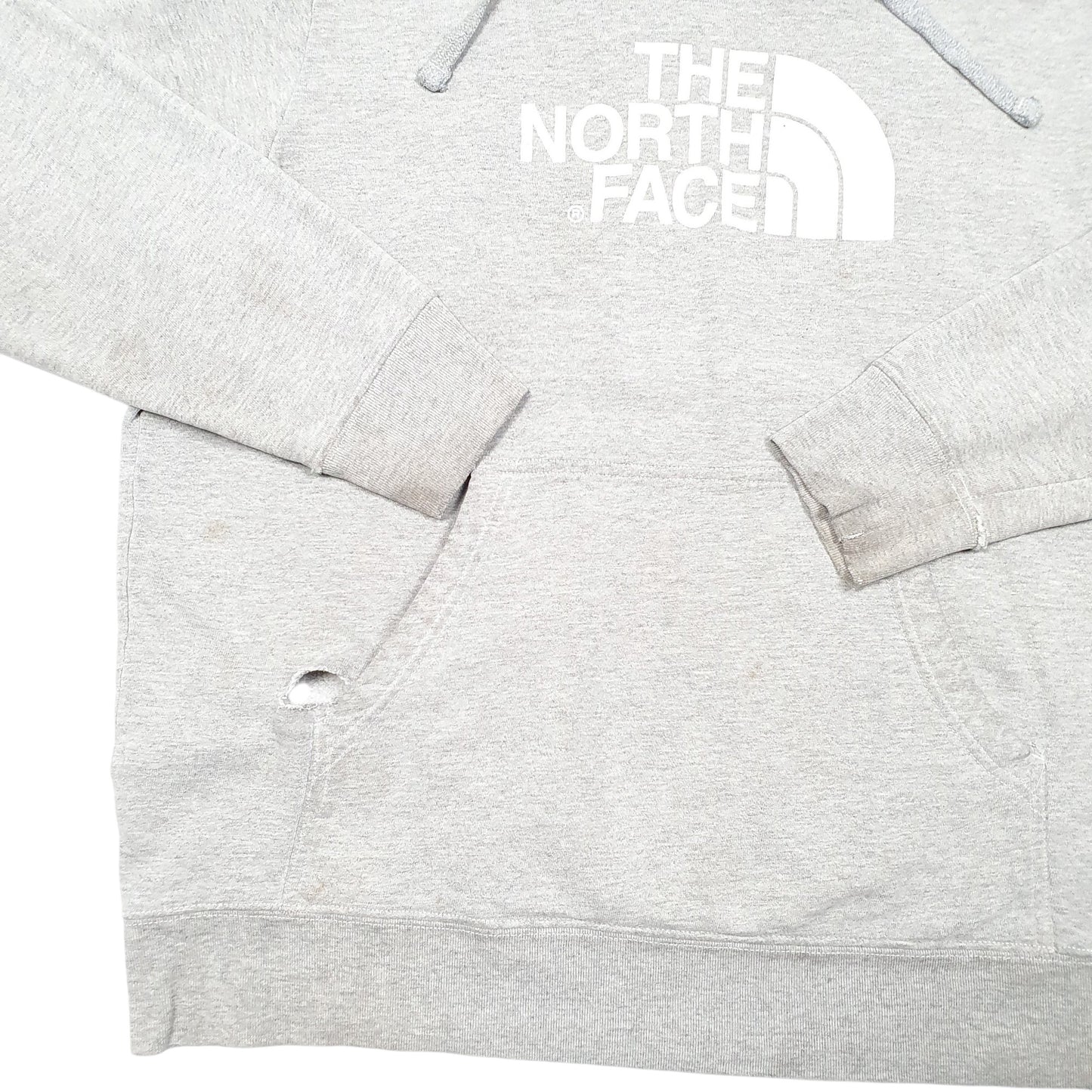 Mens Grey The North Face Spellout Hoodie Jumper