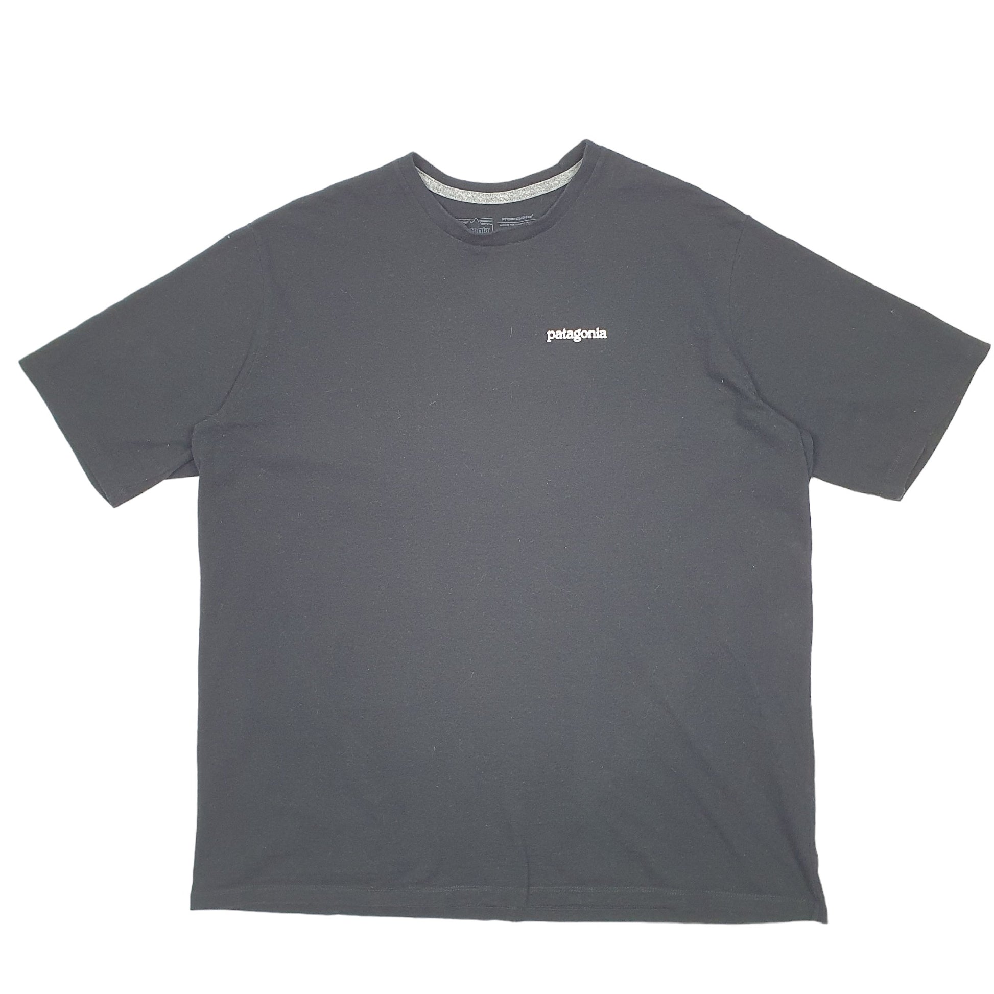 Mens Black Patagonia Responsible Tee Spellout Short Sleeve T Shirt