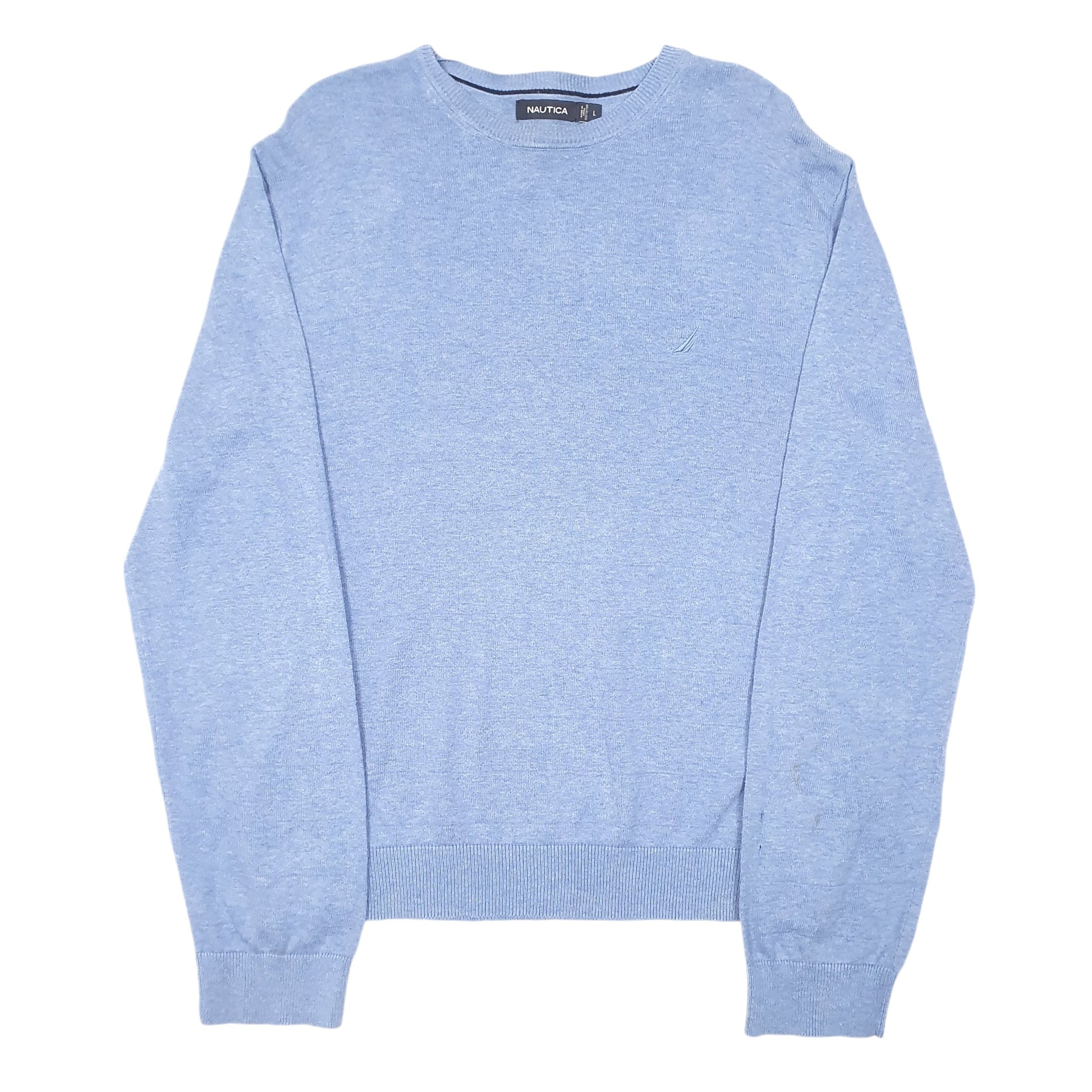 Mens Blue Nautica Knit Sweater Crewneck Jumper