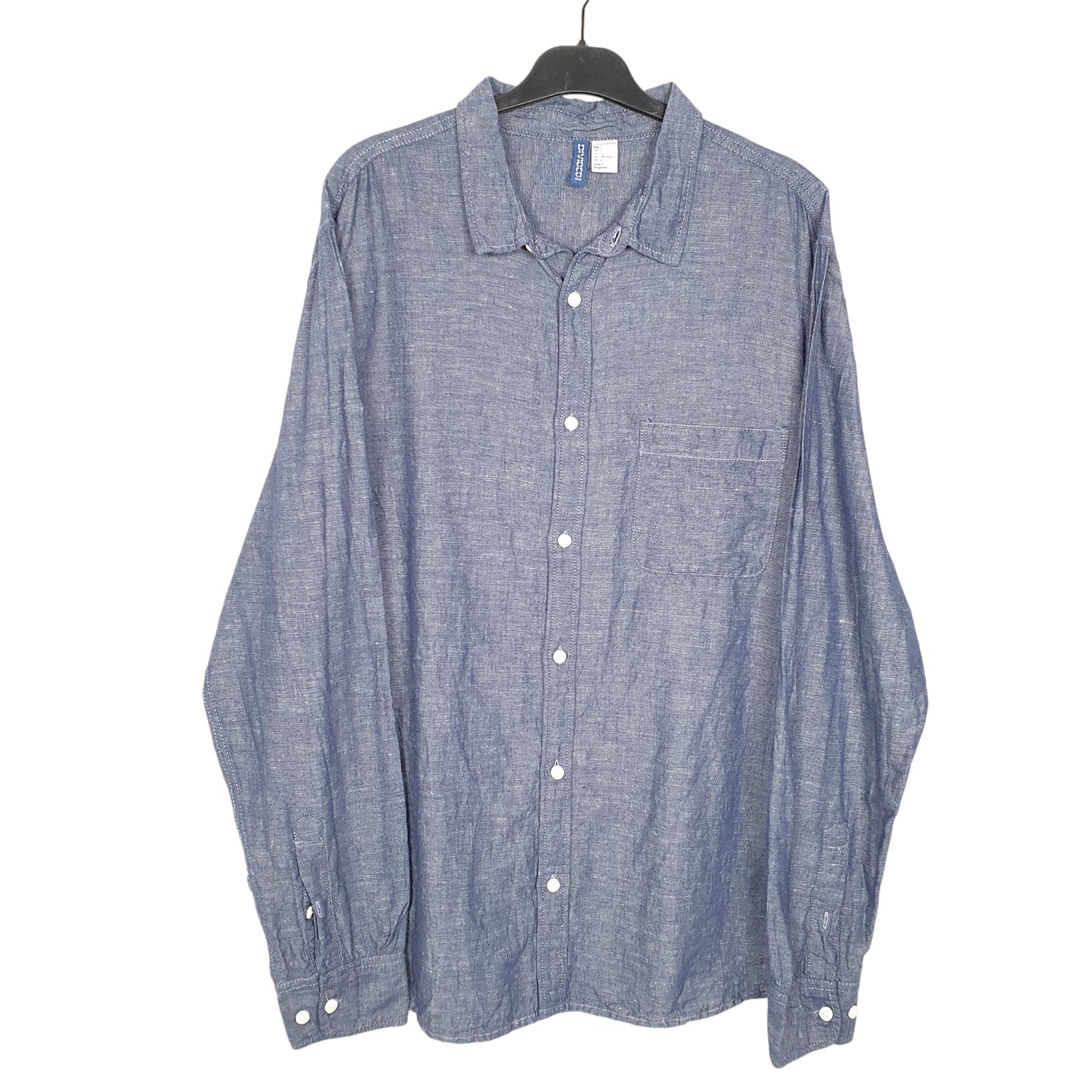 Mens Blue H&M Divided Blend Long Sleeve Shirt