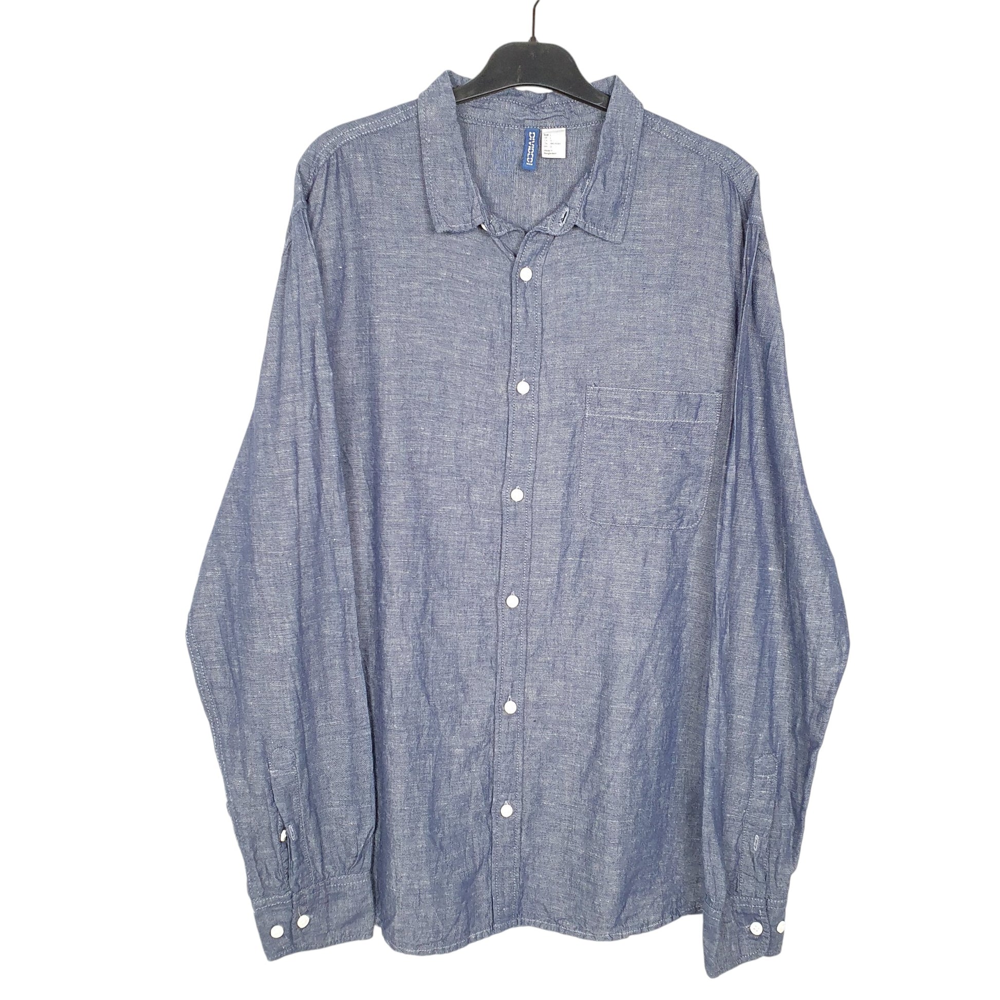 Mens Blue H&M Divided Blend Long Sleeve Shirt