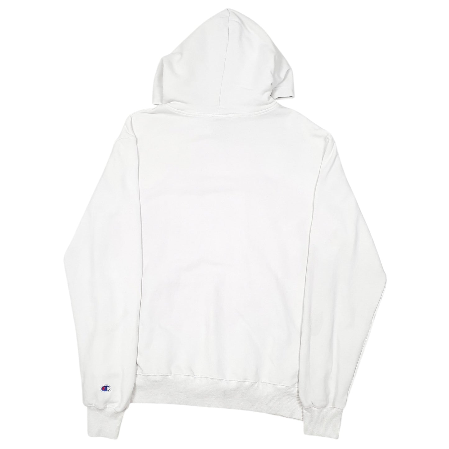 Mens White Champion Script Hoodie Jumper
