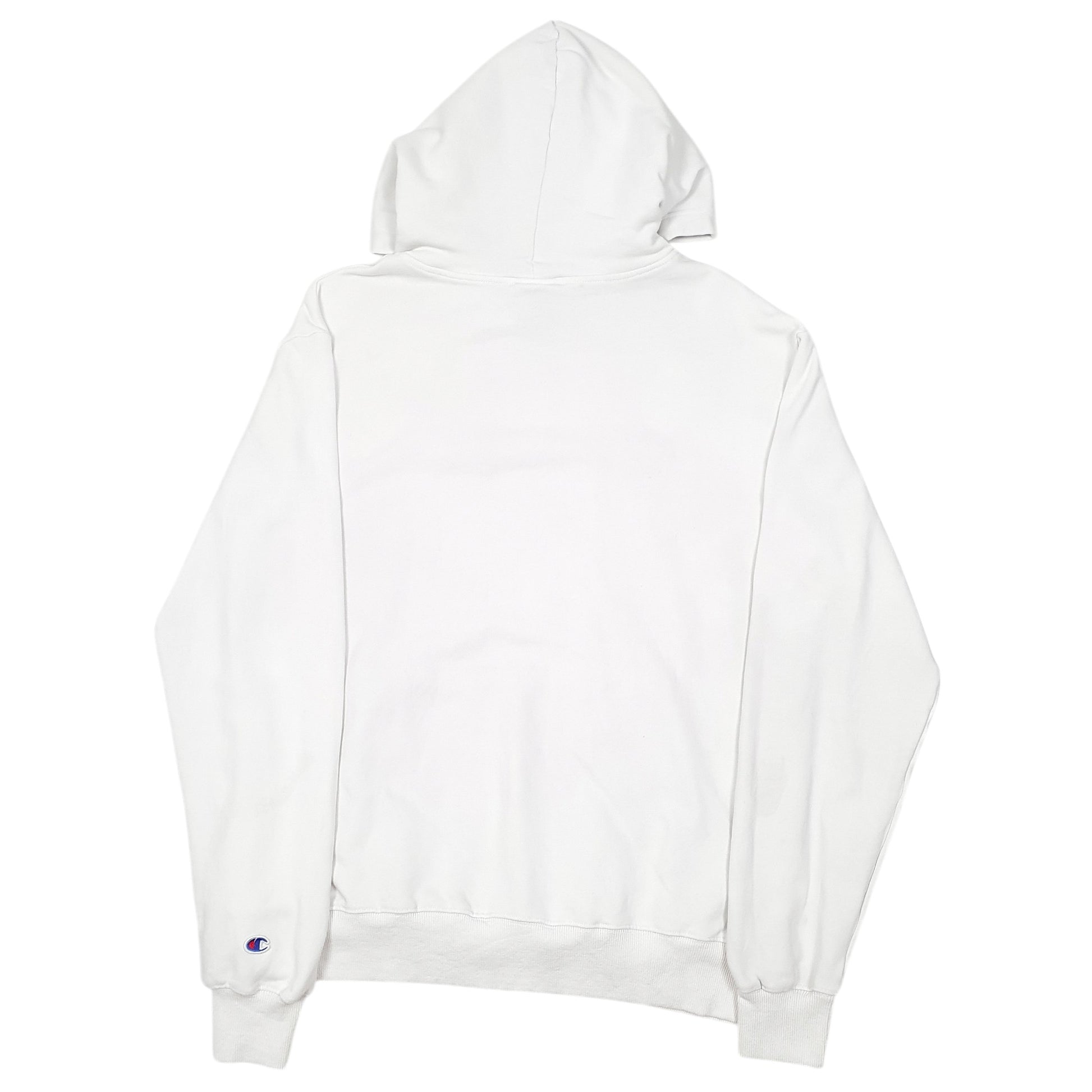 Mens White Champion Script Hoodie Jumper
