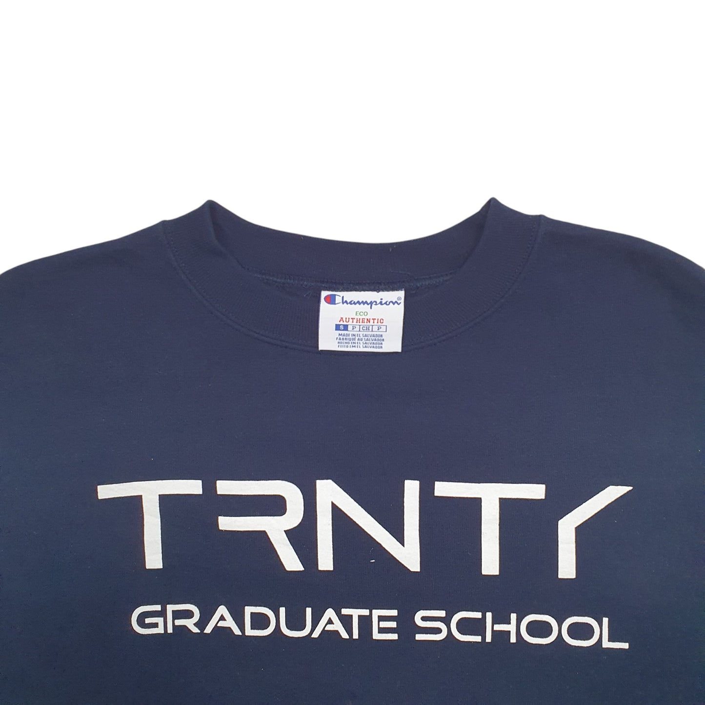 Mens Navy Champion Trnty Graduate School Crewneck Jumper