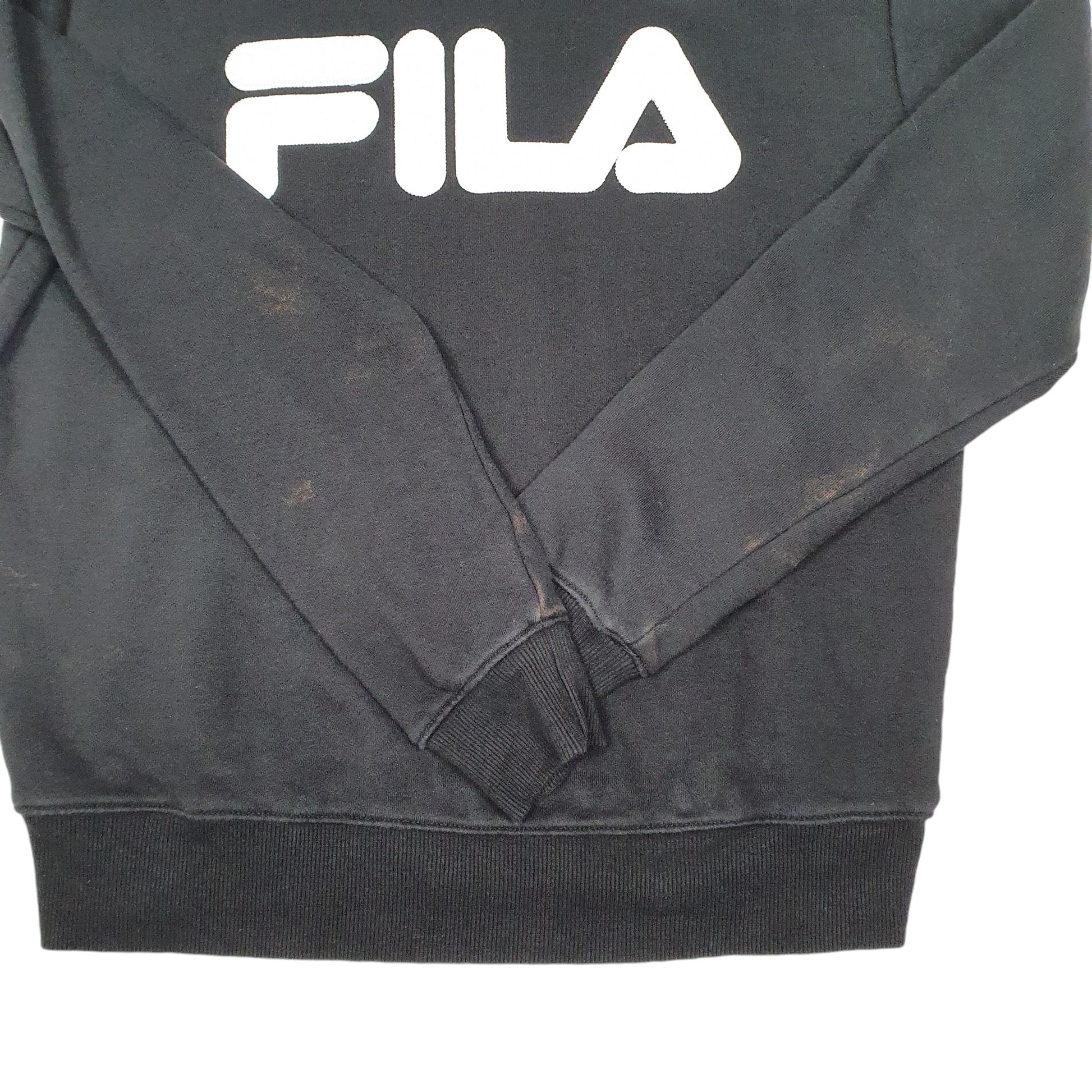 Mens Black Fila Spellout Crewneck Jumper