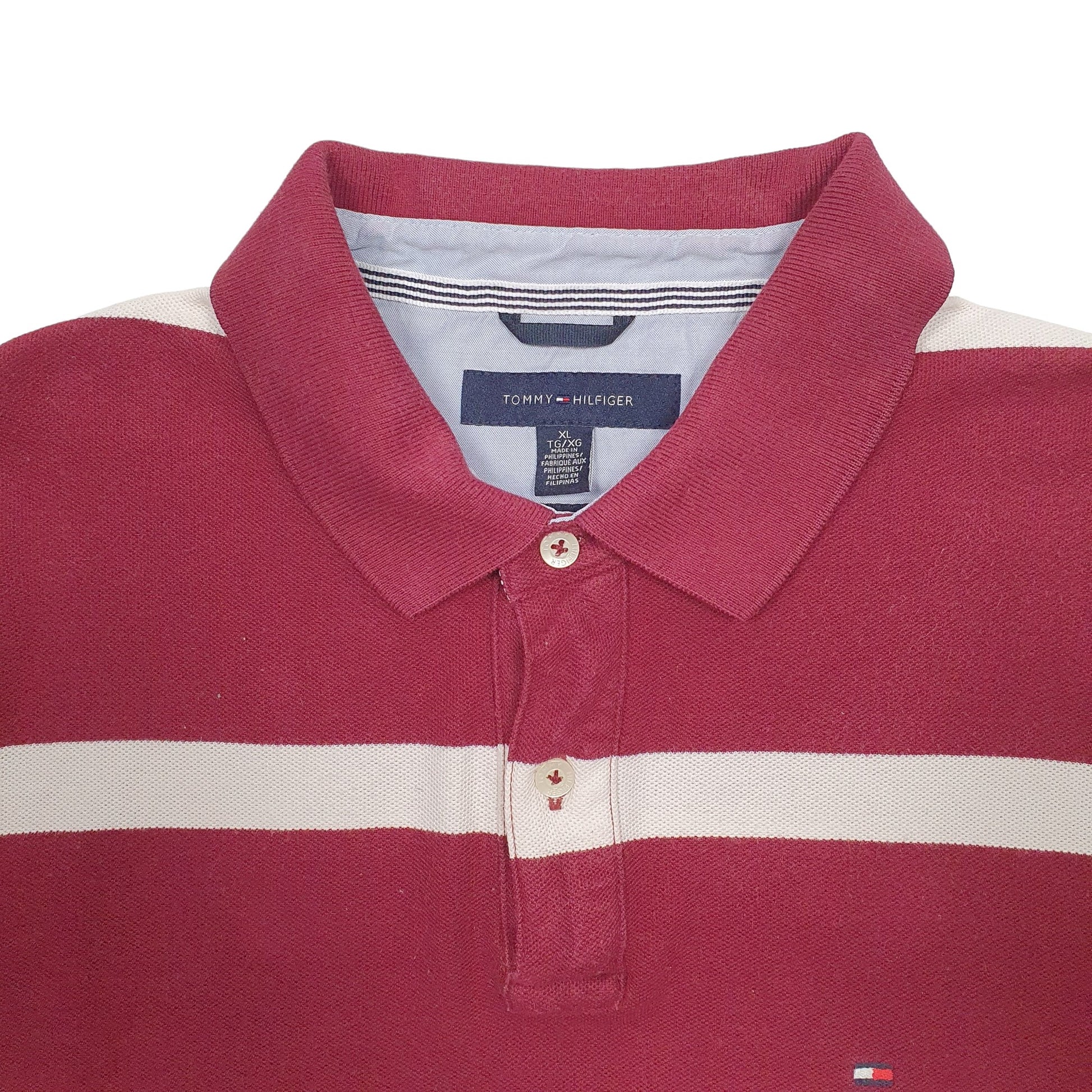 Mens Burgundy Tommy Hilfiger  Short Sleeve Polo Shirt