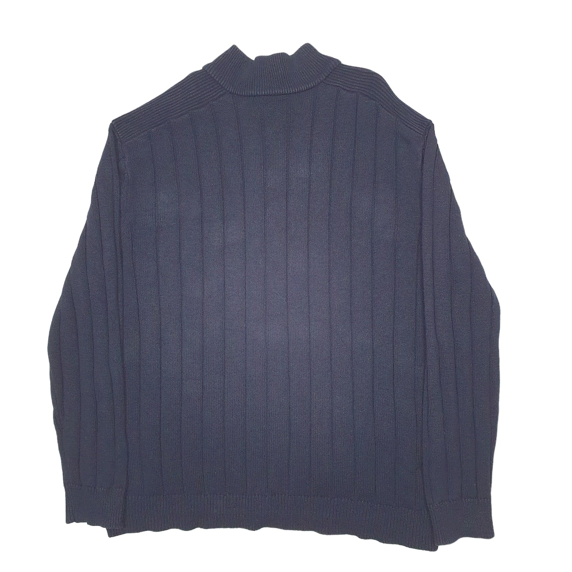 Mens Black Nautica Knit Full Zip Jumper