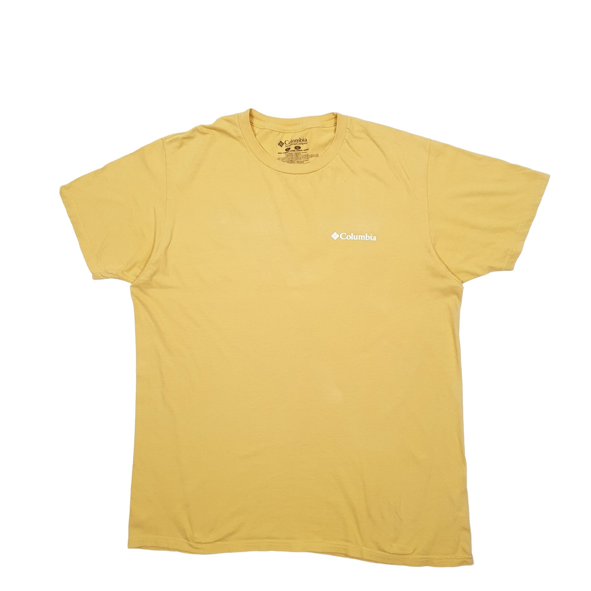 Mens Yellow Columbia Sportswear Spellout Short Sleeve T Shirt