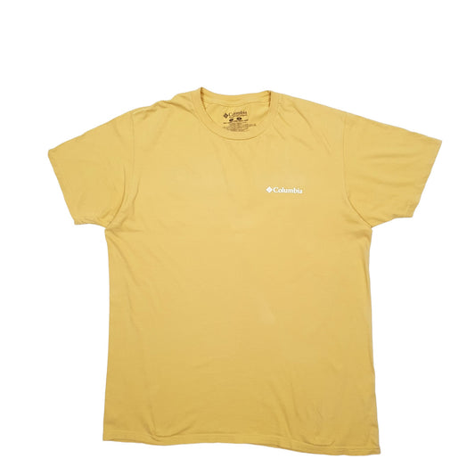 Mens Yellow Columbia Sportswear Spellout Short Sleeve T Shirt