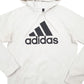 Mens White Adidas Spellout Hoodie Jumper