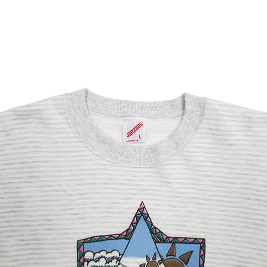 Mens Grey Jerzeez Oregon Made In USA Vintage 90's Crewneck Jumper