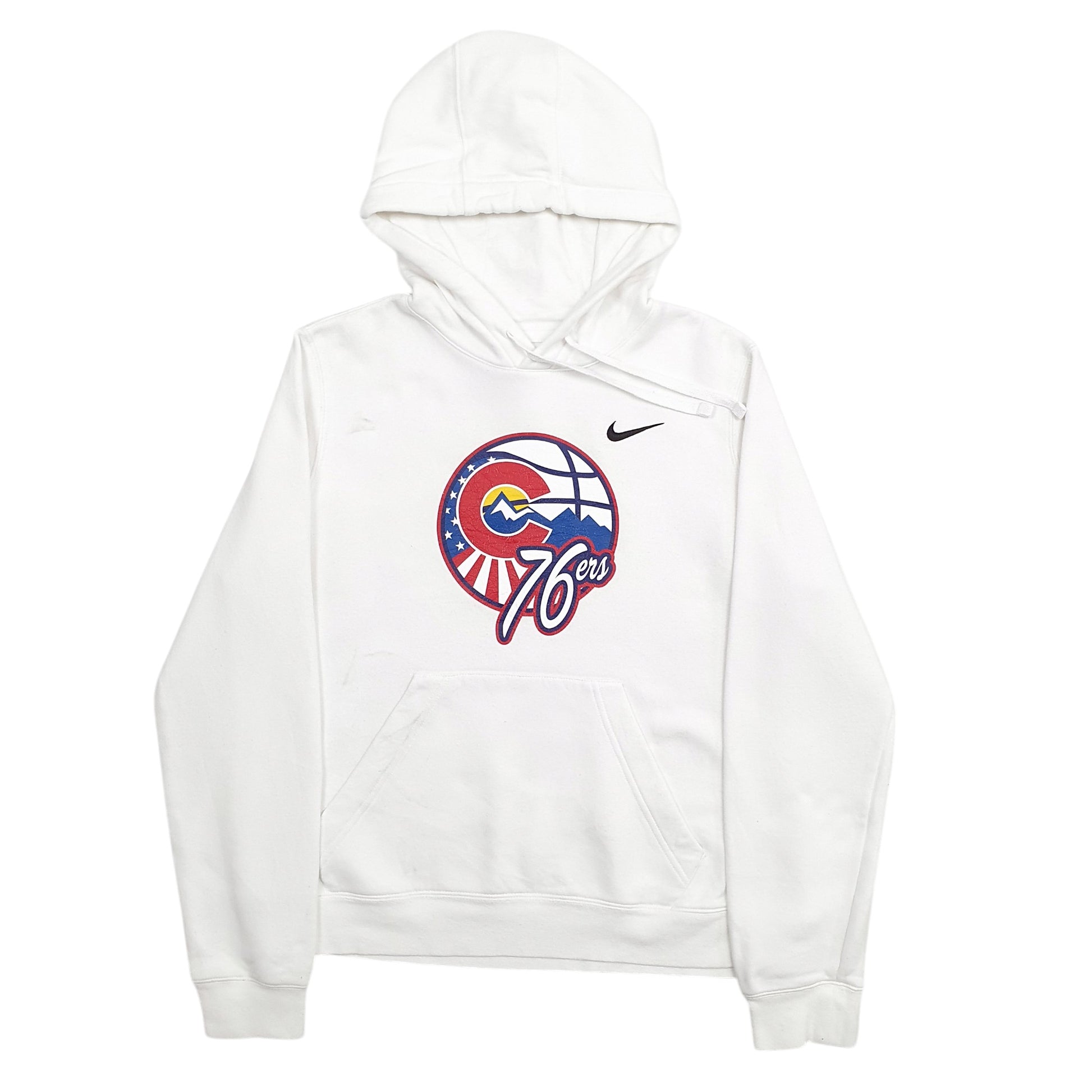 Mens White Nike 76ers Spellout Hoodie Jumper