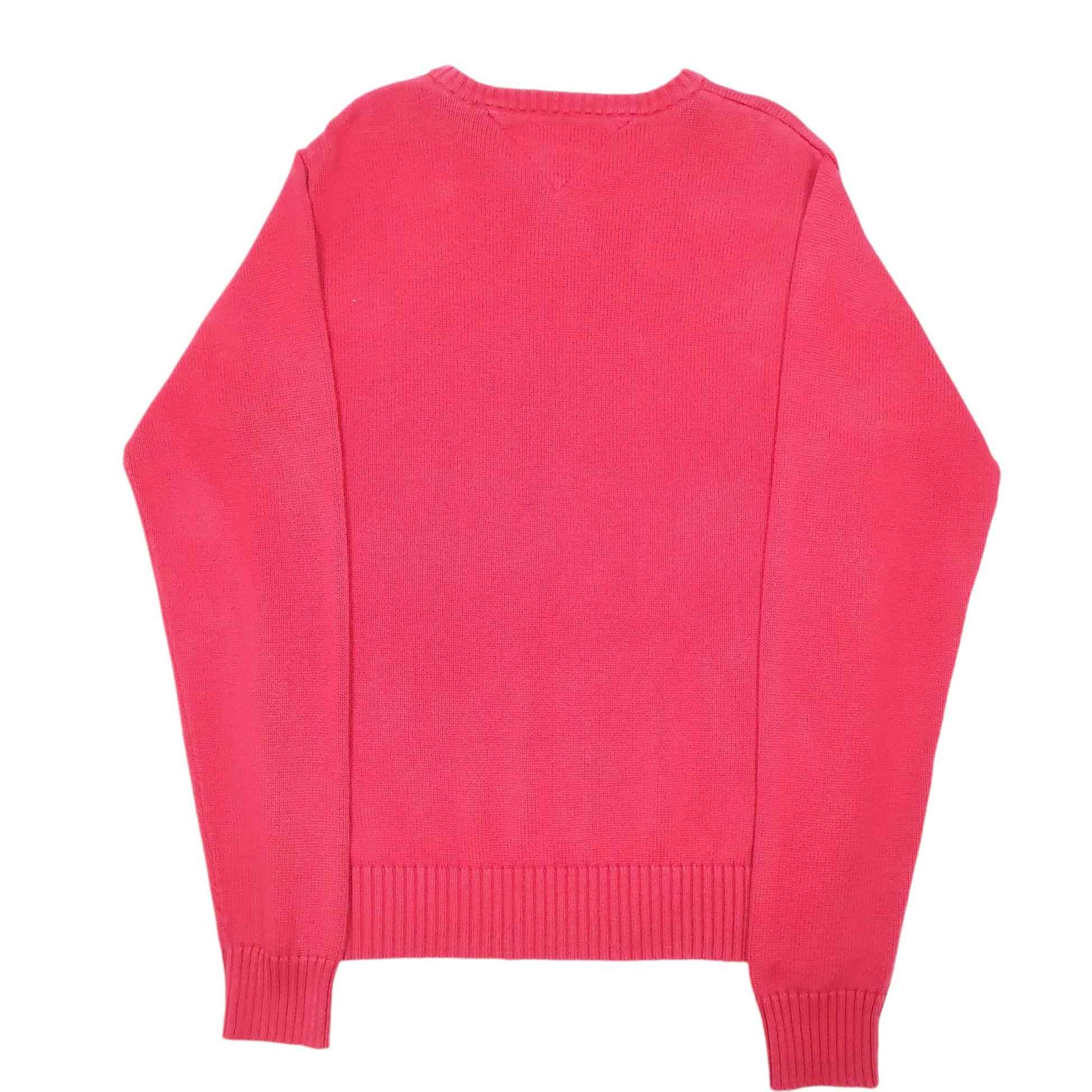 Mens Red Tommy Hilfiger Knit Box Logo Crewneck Jumper