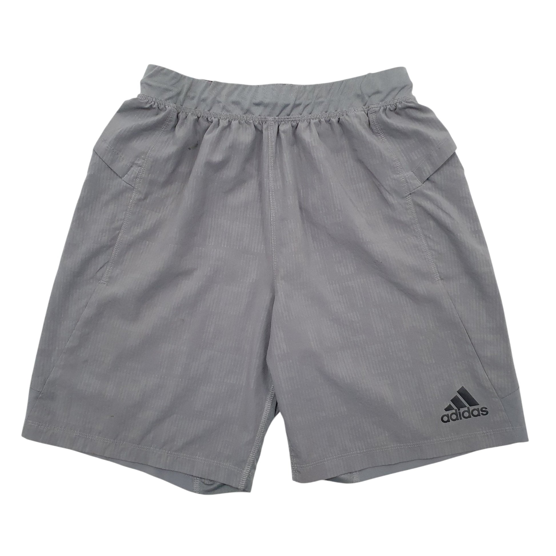 Mens Grey Adidas Stretch Active Wear Sport Shorts