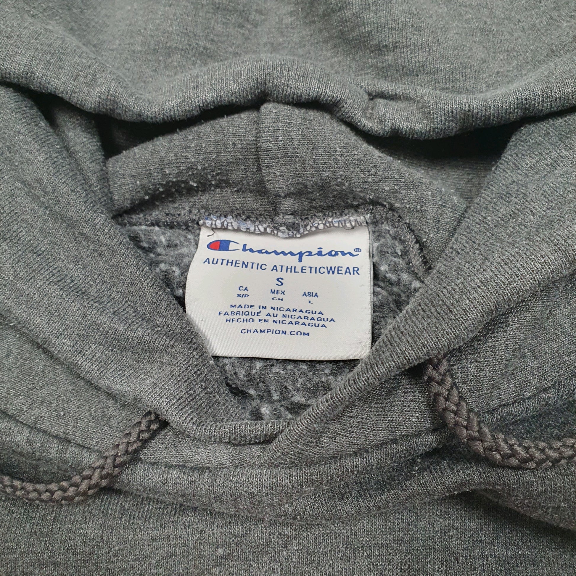 Mens Grey Champion Hamline University USA Spellout Hoodie Jumper