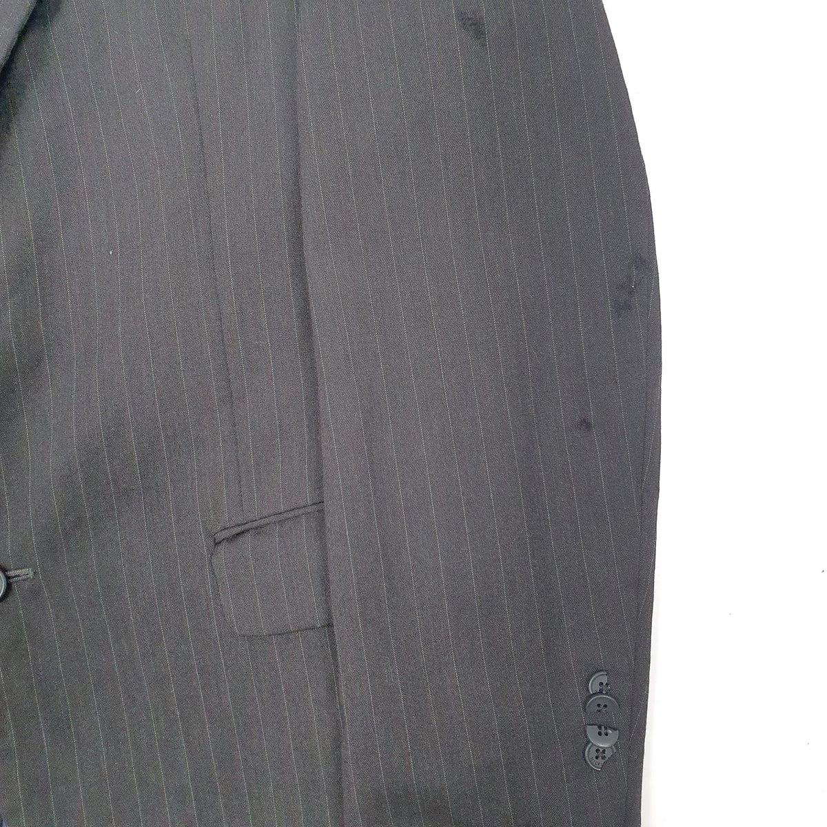 Mens Black Tommy Hilfiger Pinstripe  Coat