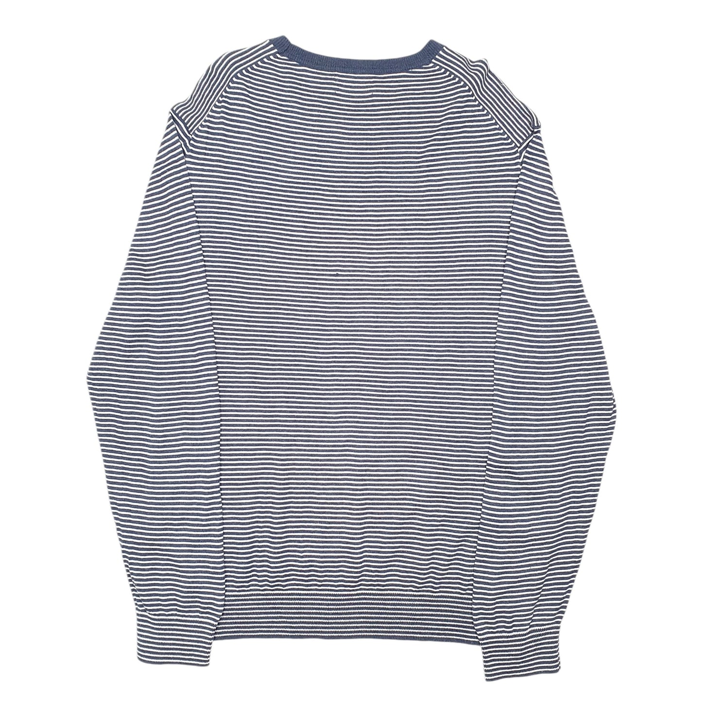 Mens Navy Nautica Knit Striped Sweater Crewneck Jumper