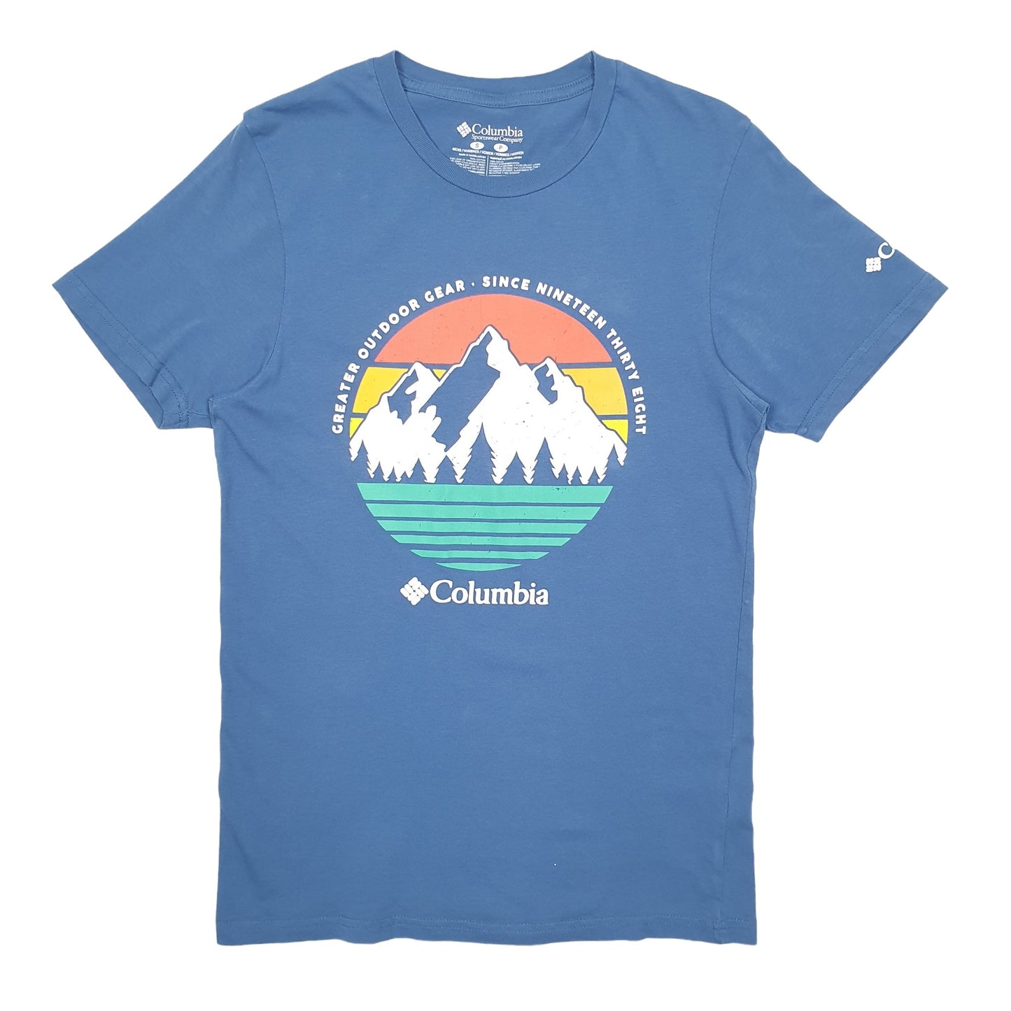 Mens Blue Columbia Sportswear Spellout Short Sleeve T Shirt