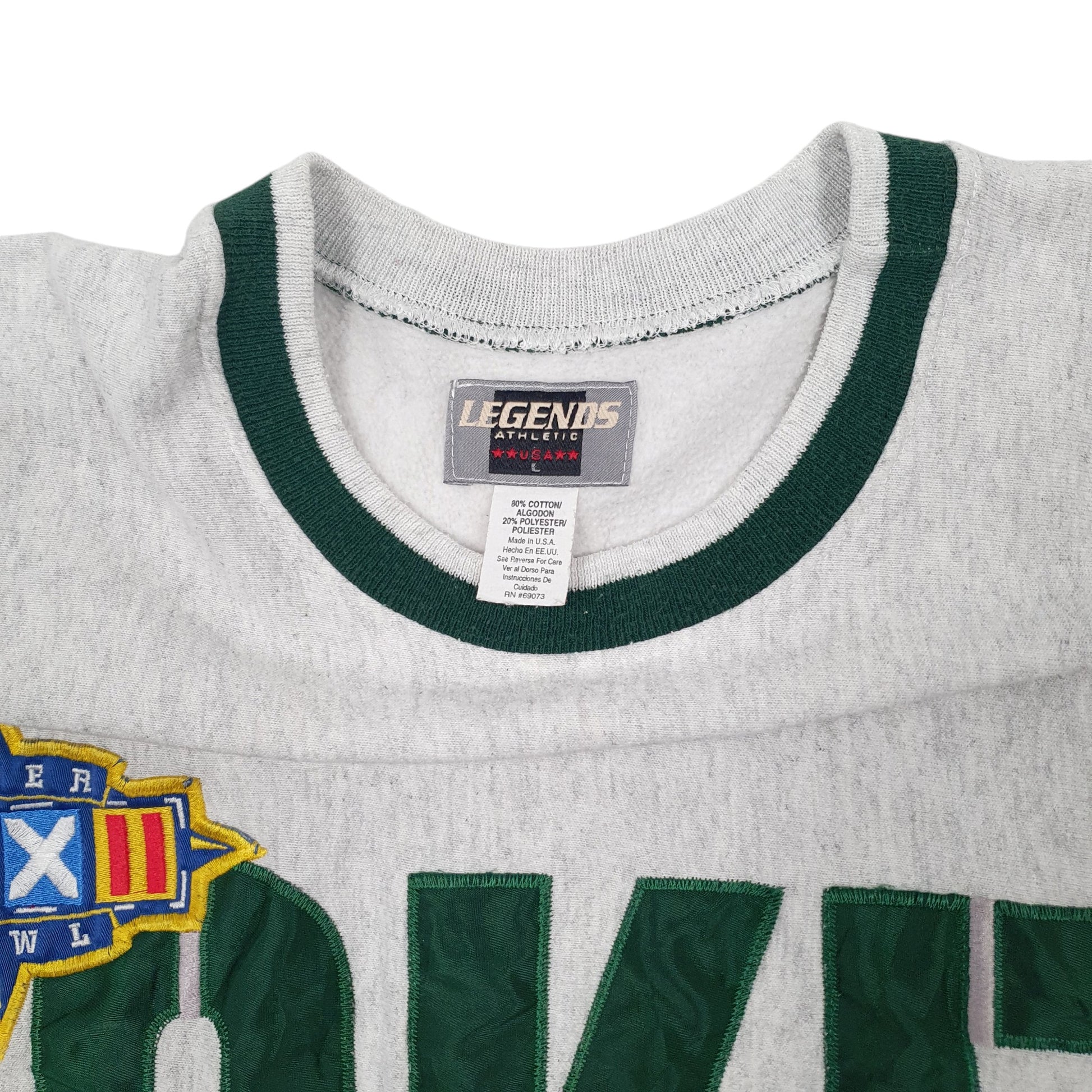 Mens Grey Legends Vintage 1998 90s Green Bay Packers NFL Superbowl Crewnecks Jumper