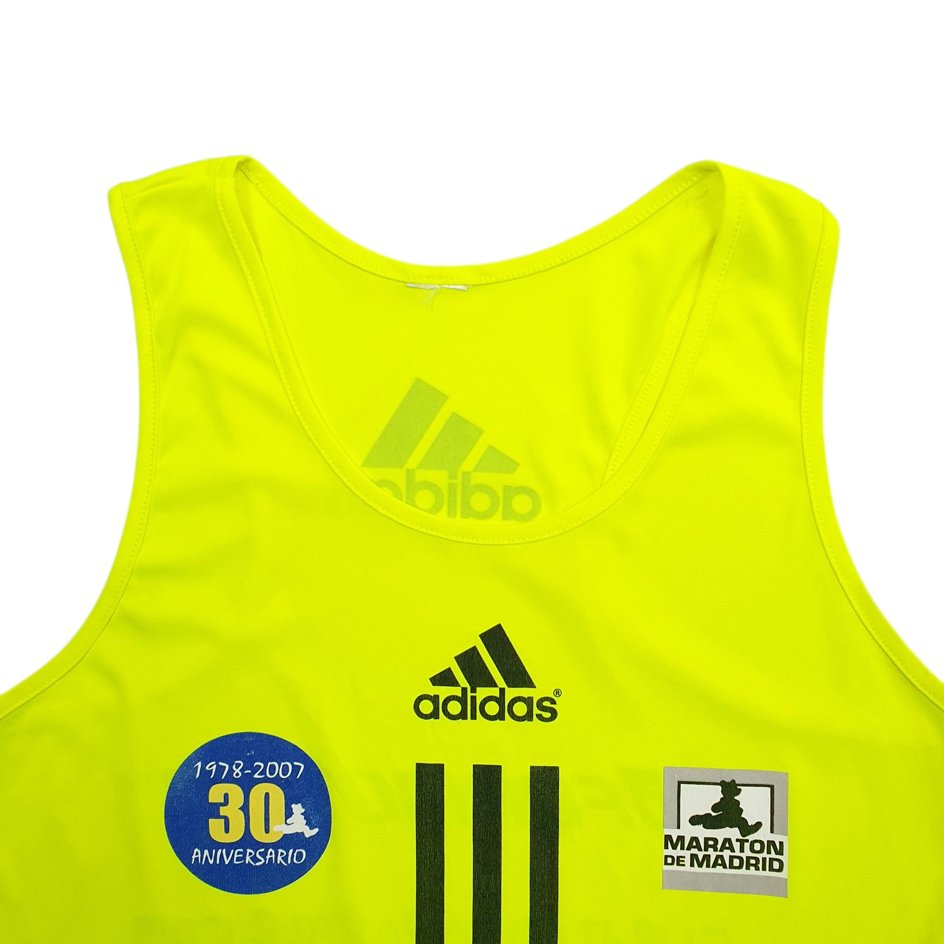 Mens Yellow Adidas Marathon Madrid Short Sleeve T Shirt