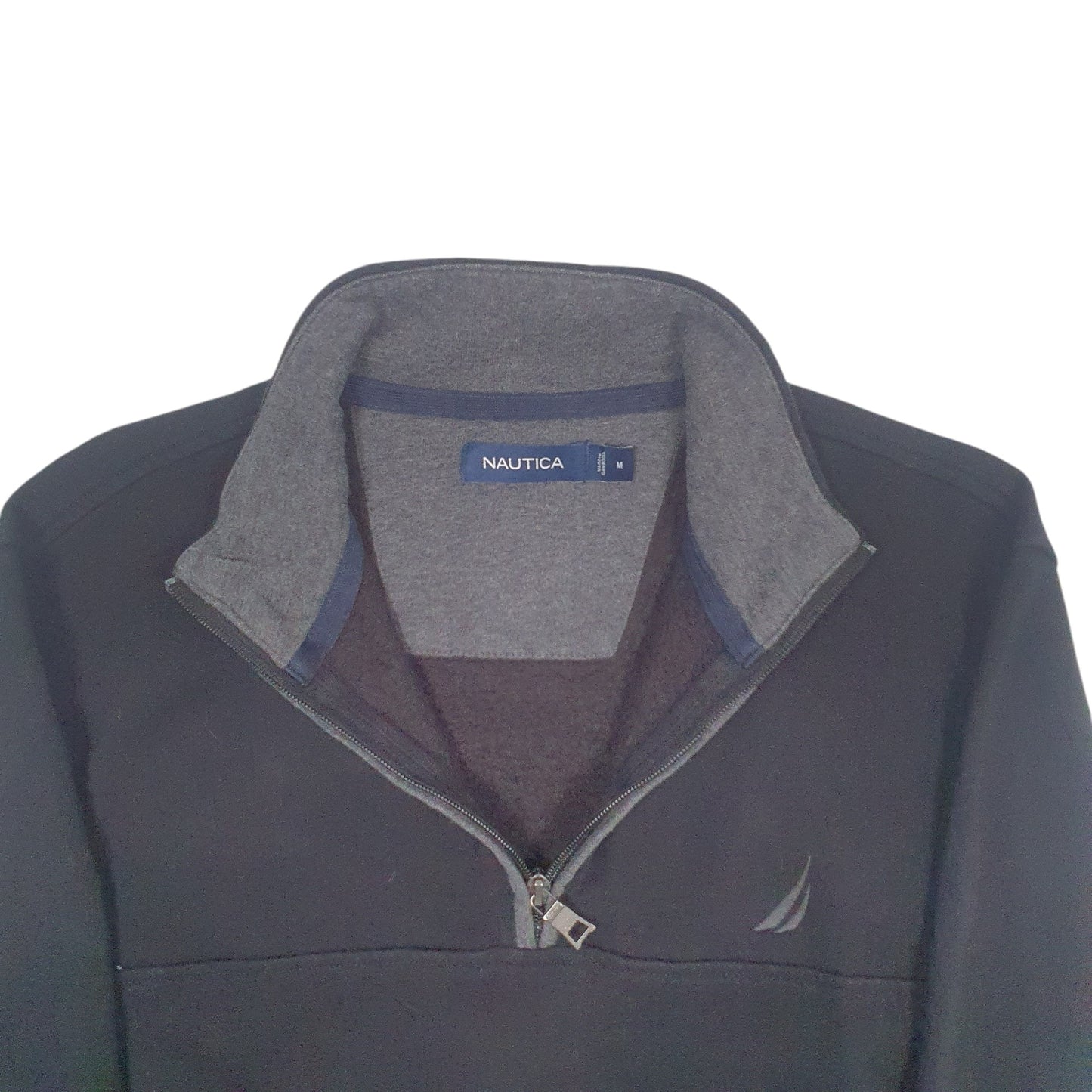 Mens Black Nautica  Quarter Zip Jumper