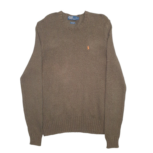 Mens Khaki Polo Ralph Lauren Knit Crewneck Jumper