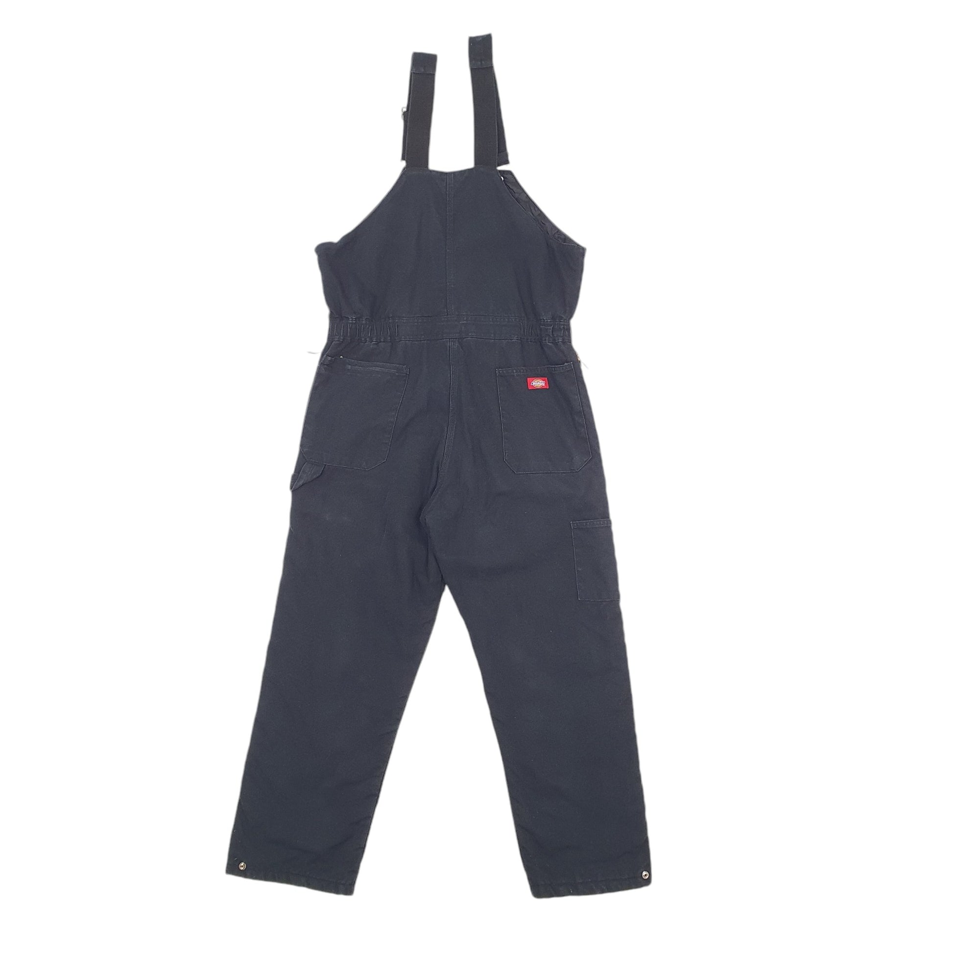 Mens Black Dickies Fits L Denim Overalls Bib Quilted Insulated Winter Dungaree Trousers