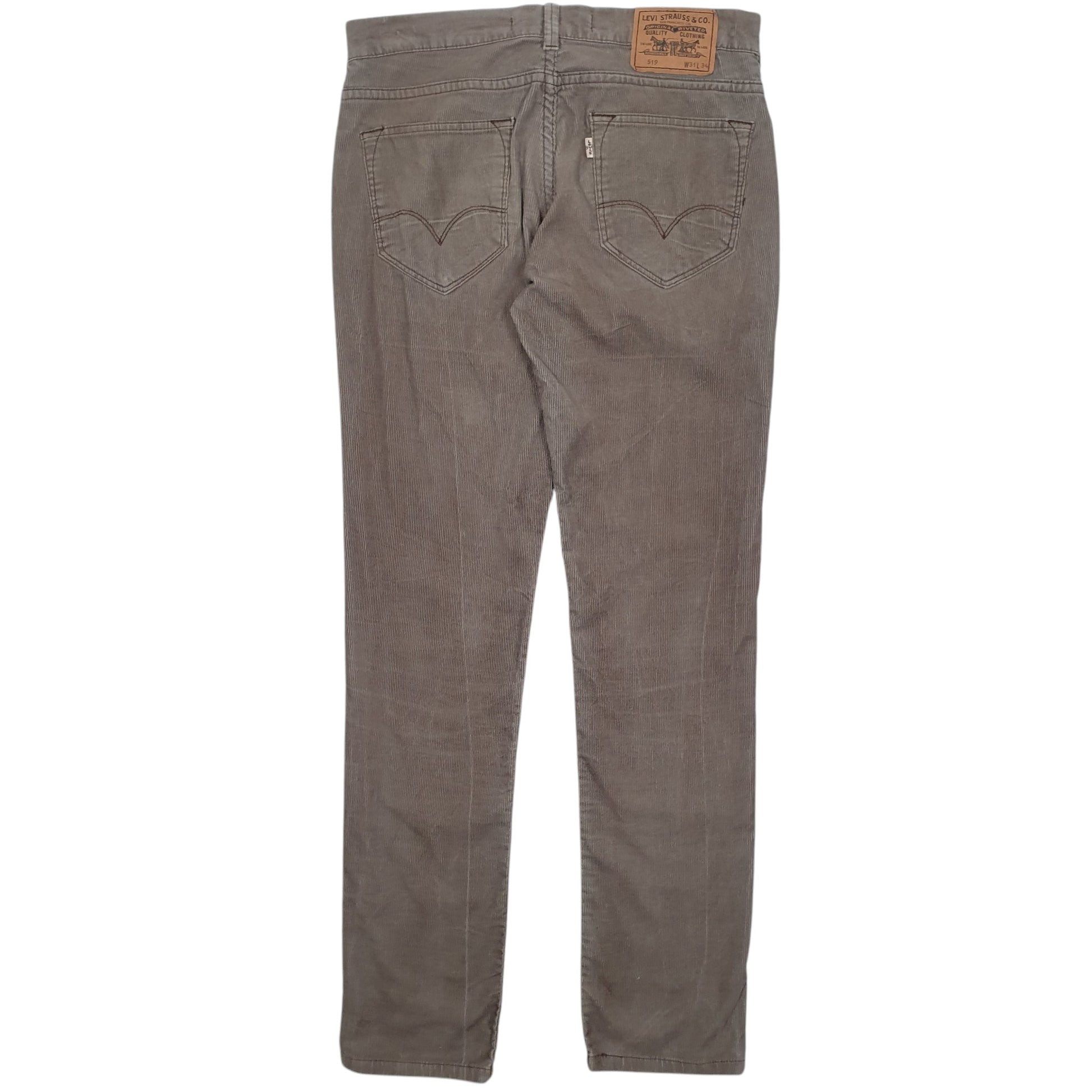 Mens Grey Levis 519 Corduroy Trousers