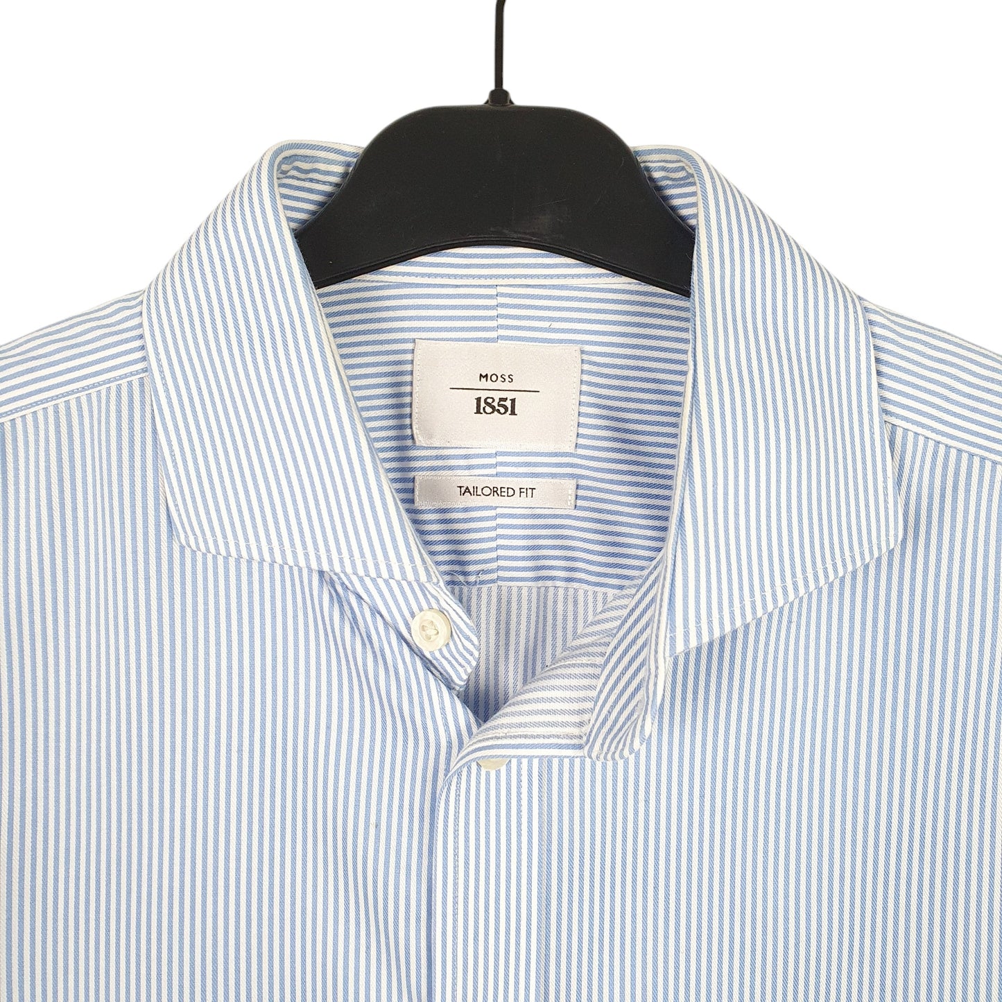 Mens Blue Moss Tailored London Long Sleeve Shirt