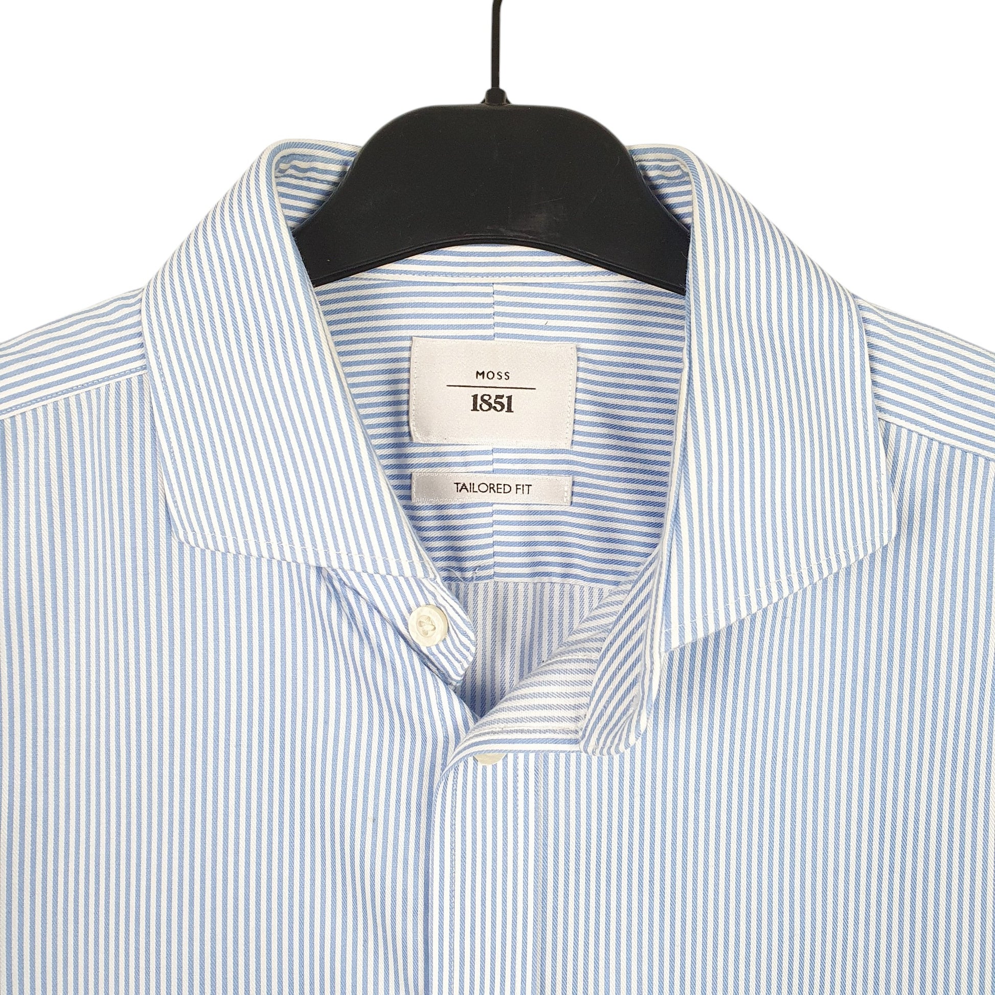 Mens Blue Moss Tailored London Long Sleeve Shirt