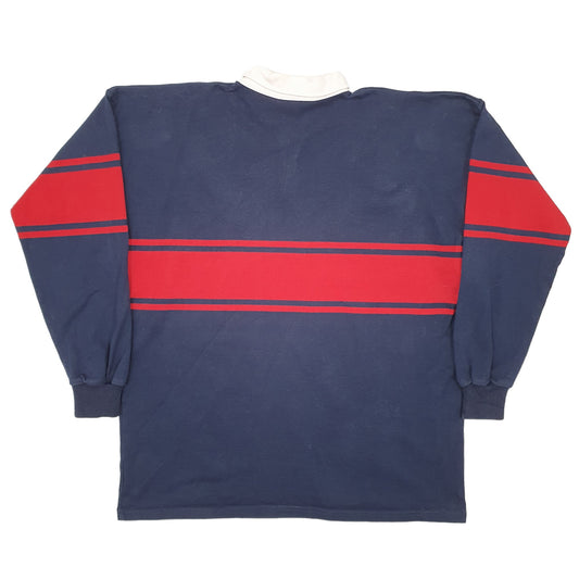 Mens Navy Canterbury Rugby University Of Melbourne Long Sleeve Polo Shirt