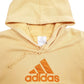 Womens Yellow Adidas Spellout Hoodie Jumper