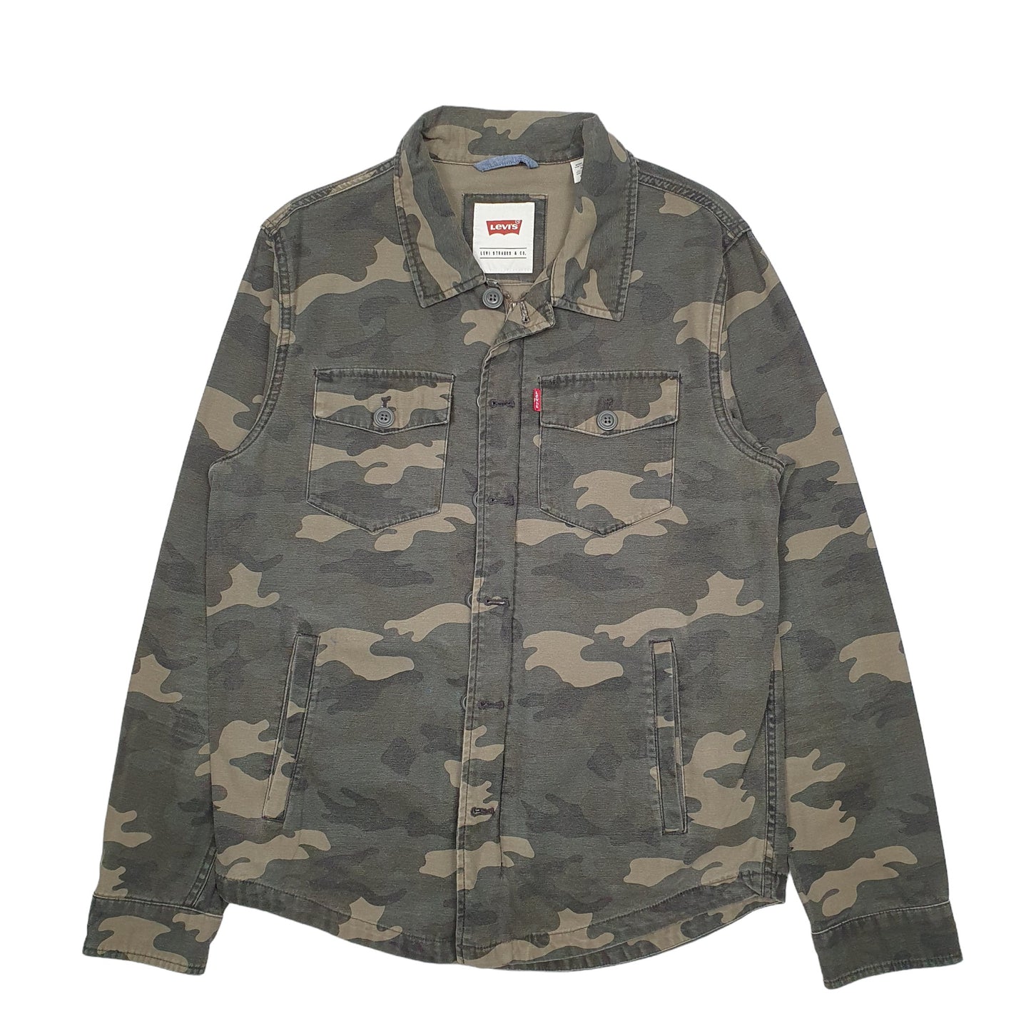 Mens Camo Levis Camo Overshirt Shacket Military Long Sleeve Shirt