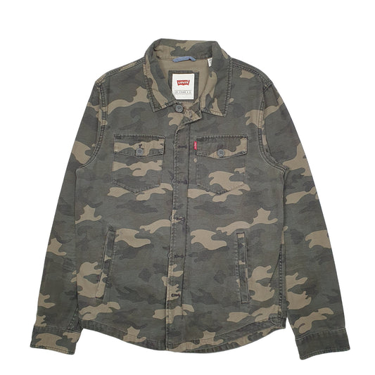 Mens Camo Levis Camo Overshirt Shacket Military Long Sleeve Shirt