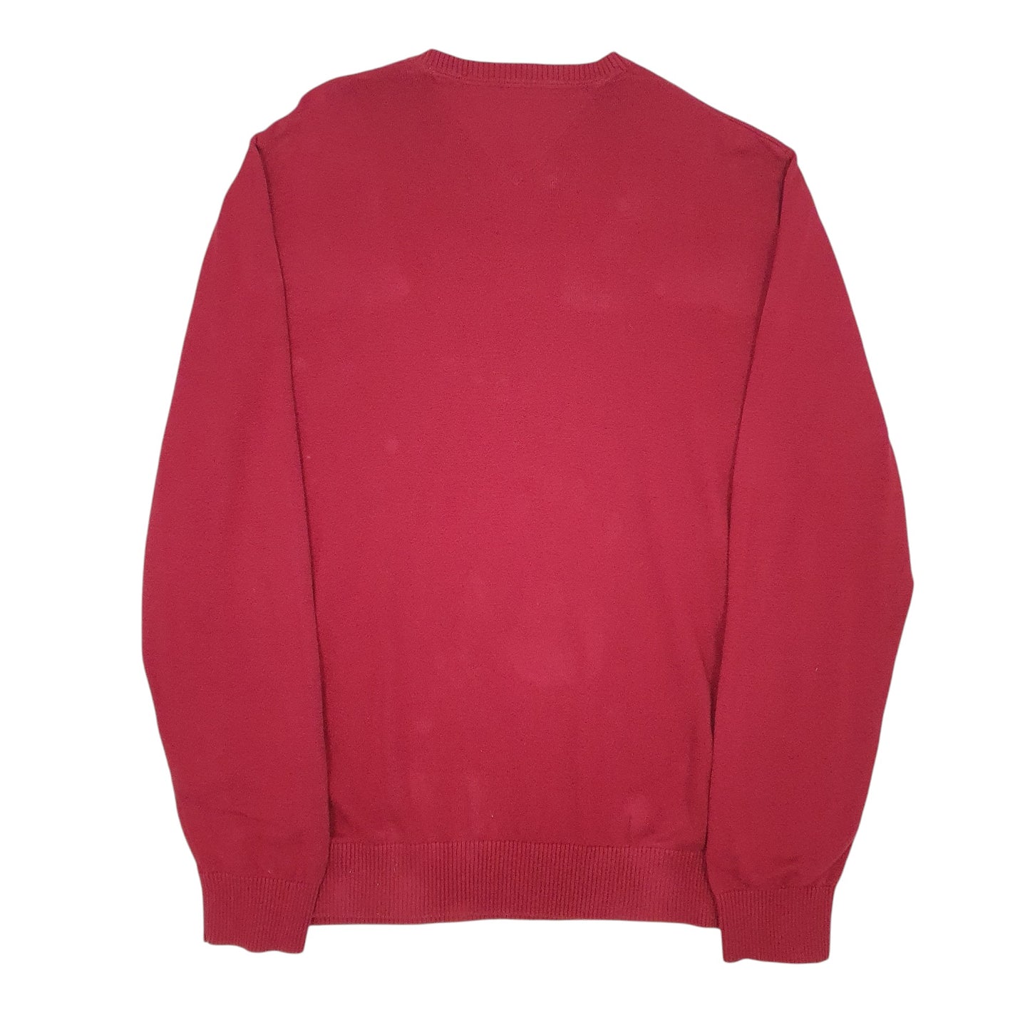 Mens Red Tommy Hilfiger Knitwear V Neck Jumper