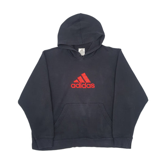 Mens Black Adidas Vintage 2000s Hoodie Jumper