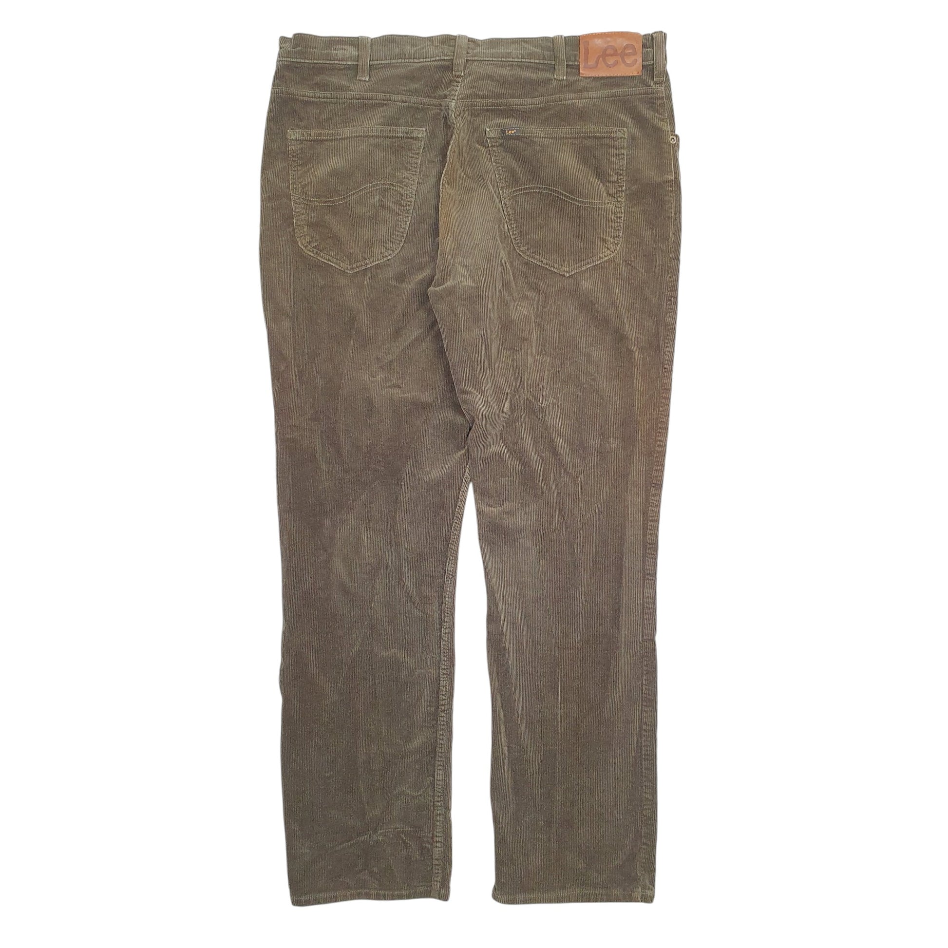 Mens Green Lee  Corduroy Trousers