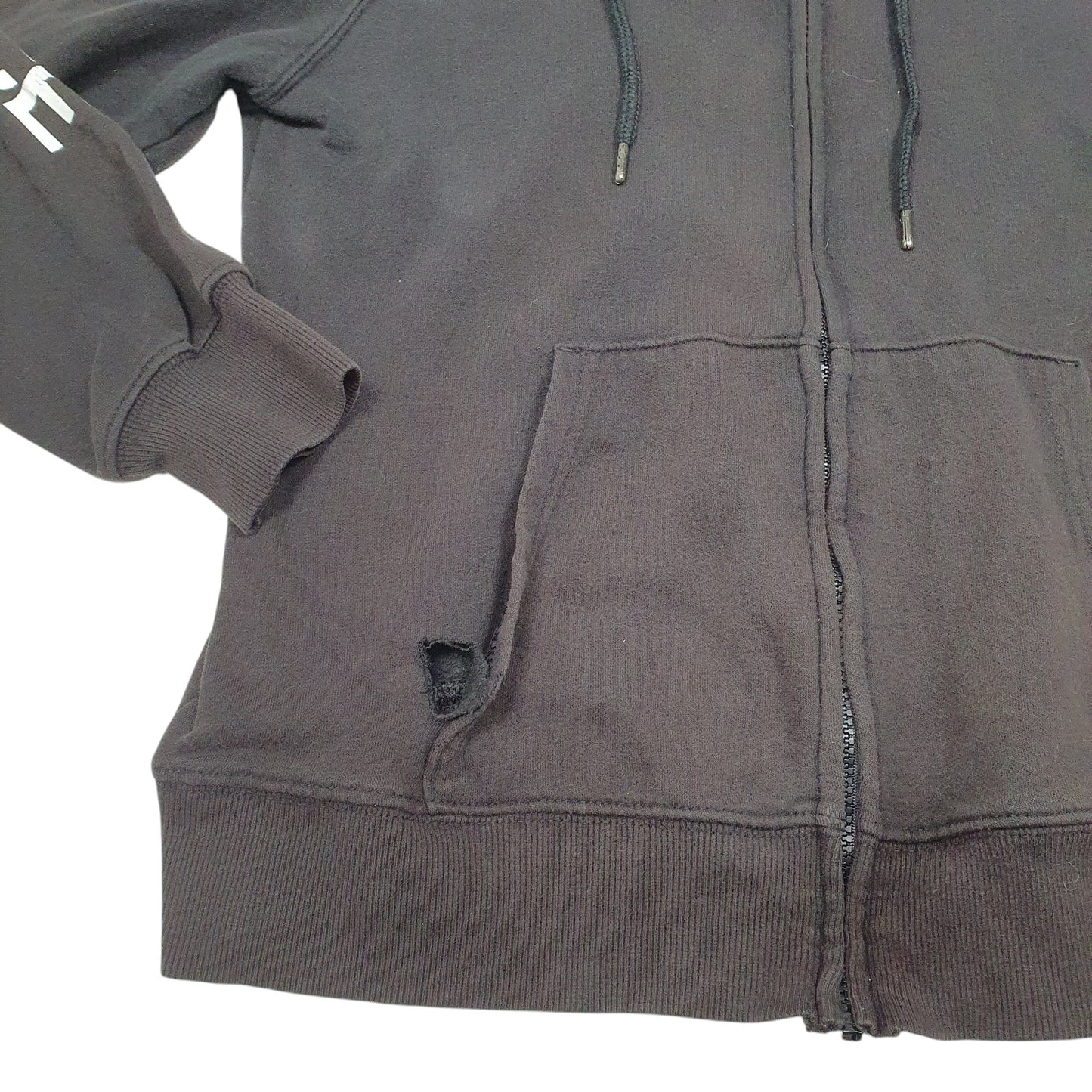 Womens Black The North Face Hoodie Spellout Full Zip Jumper